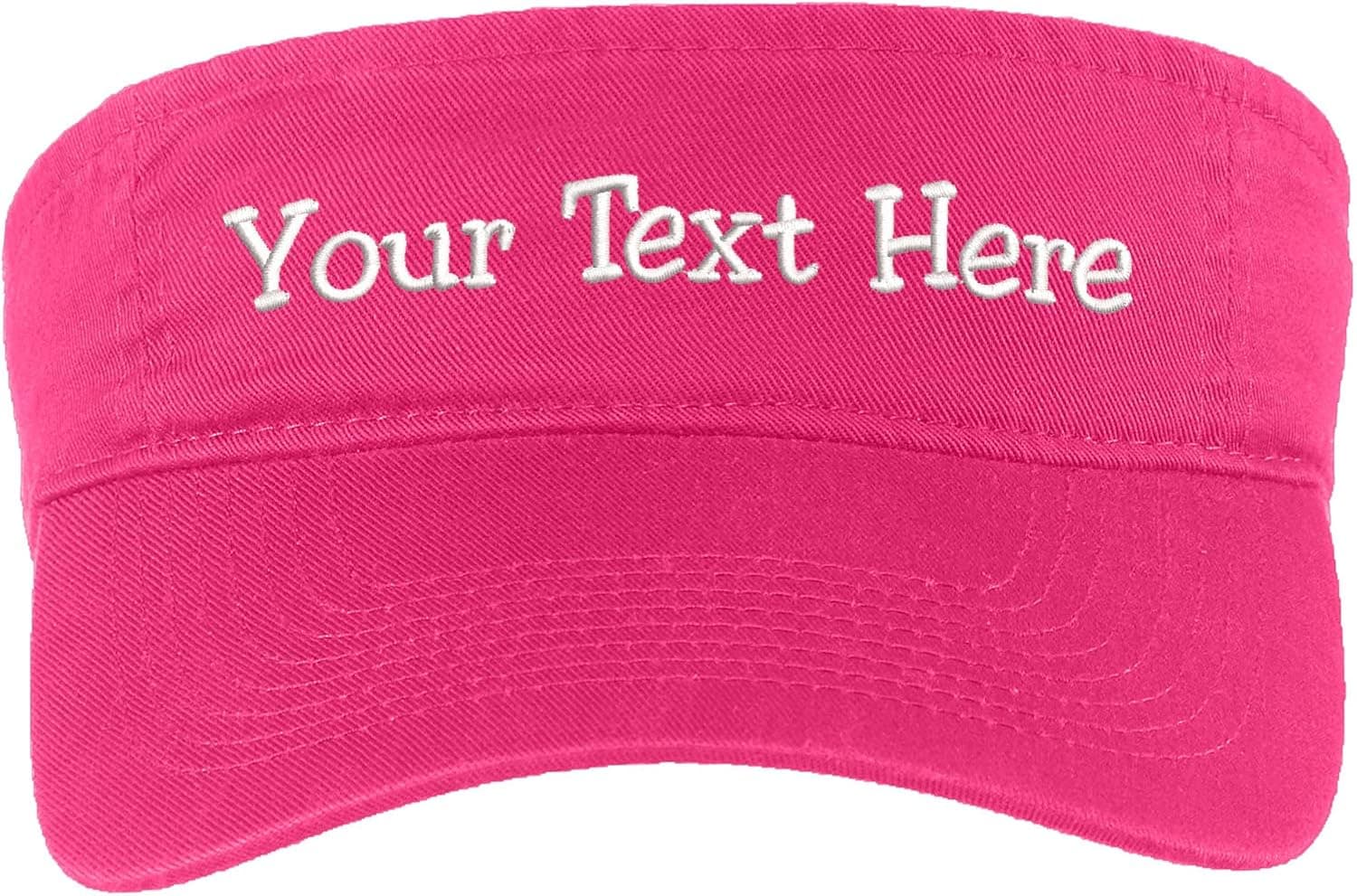 Custom Visor Hat Embroider Your Own Text Customized Adjustable Fit Men Women Visor Cap