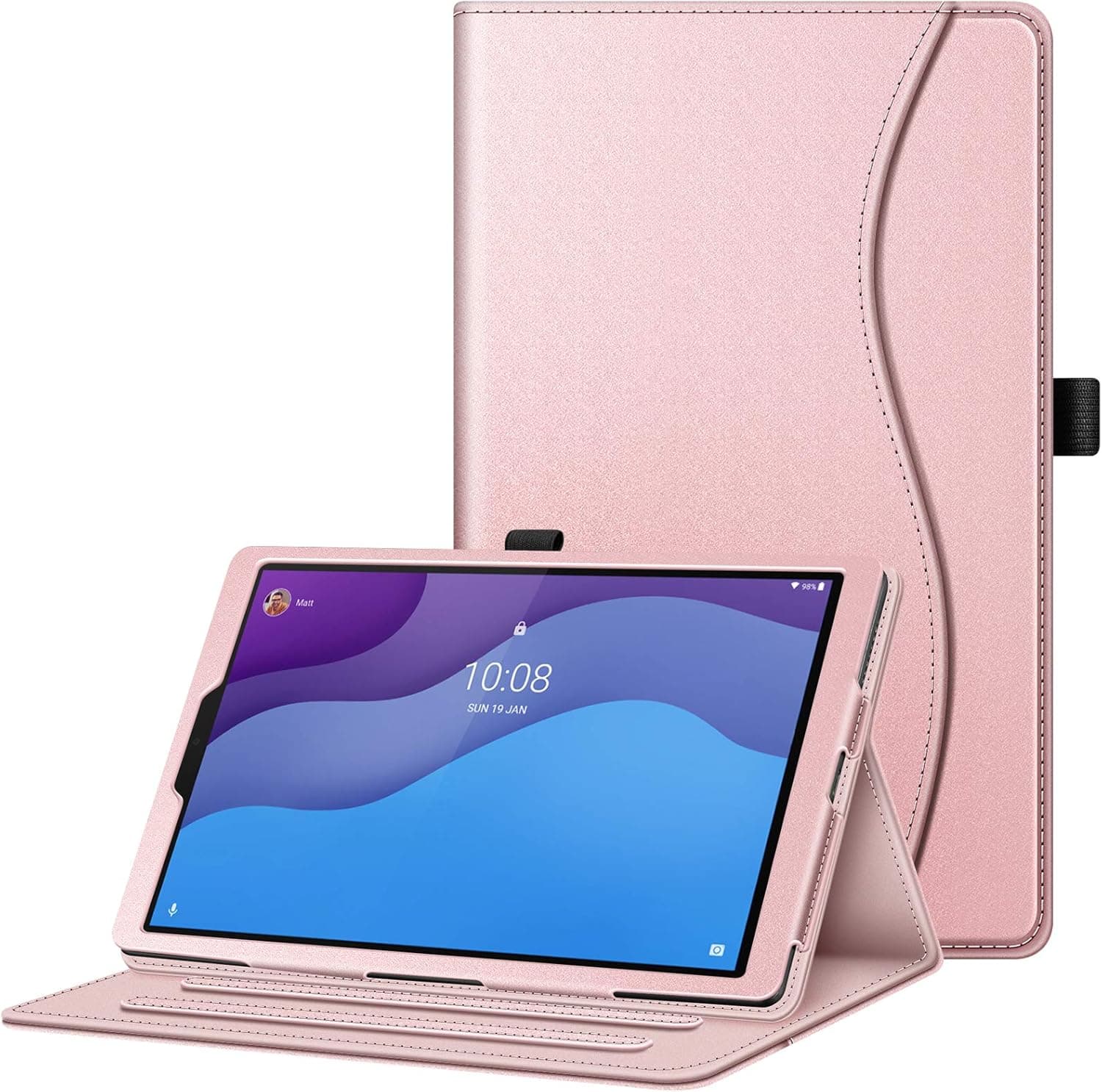 FINTIE Case for Lenovo Tab M10 HD 2nd Gen (TB-X306X) / Smart Tab M10 HD 2nd Gen (TB-X306F) 10.1" 2020, Multi-Angle Viewing Folio Cover w/Pocket, Auto Wake/Sleep for Lenovo Tab M10 HD 2nd Gen-Rose Gold