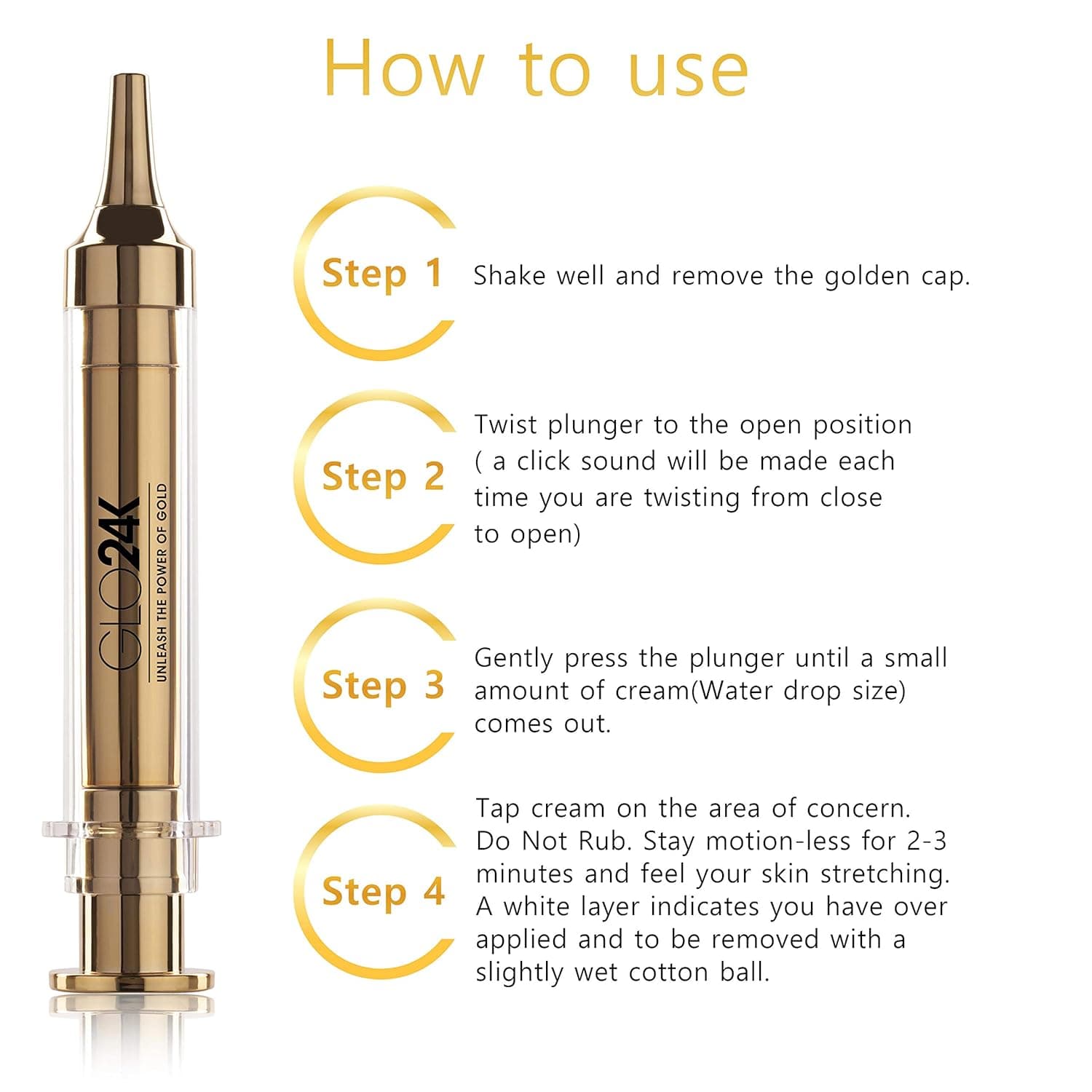 GLO24K Instant Facelift Cream with 24k Gold, Hyaluronic Acid, Peptides, and Vitamins. Value Pack of 3. A powerful non-invasive alternative to injections.