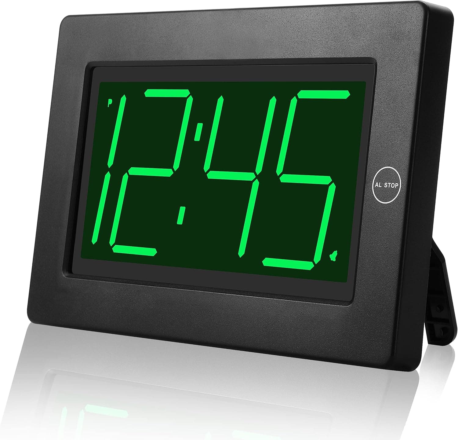 KWANWA Alarm Clock, Wall Clock, Digital Clock, 3" LED Digit Display, Battery Operated, Adjustable Brightness, Auto Night Mode, Auto Alarm Volume Increasing, Wall-Mount & Table-top, Clock for Bedroom