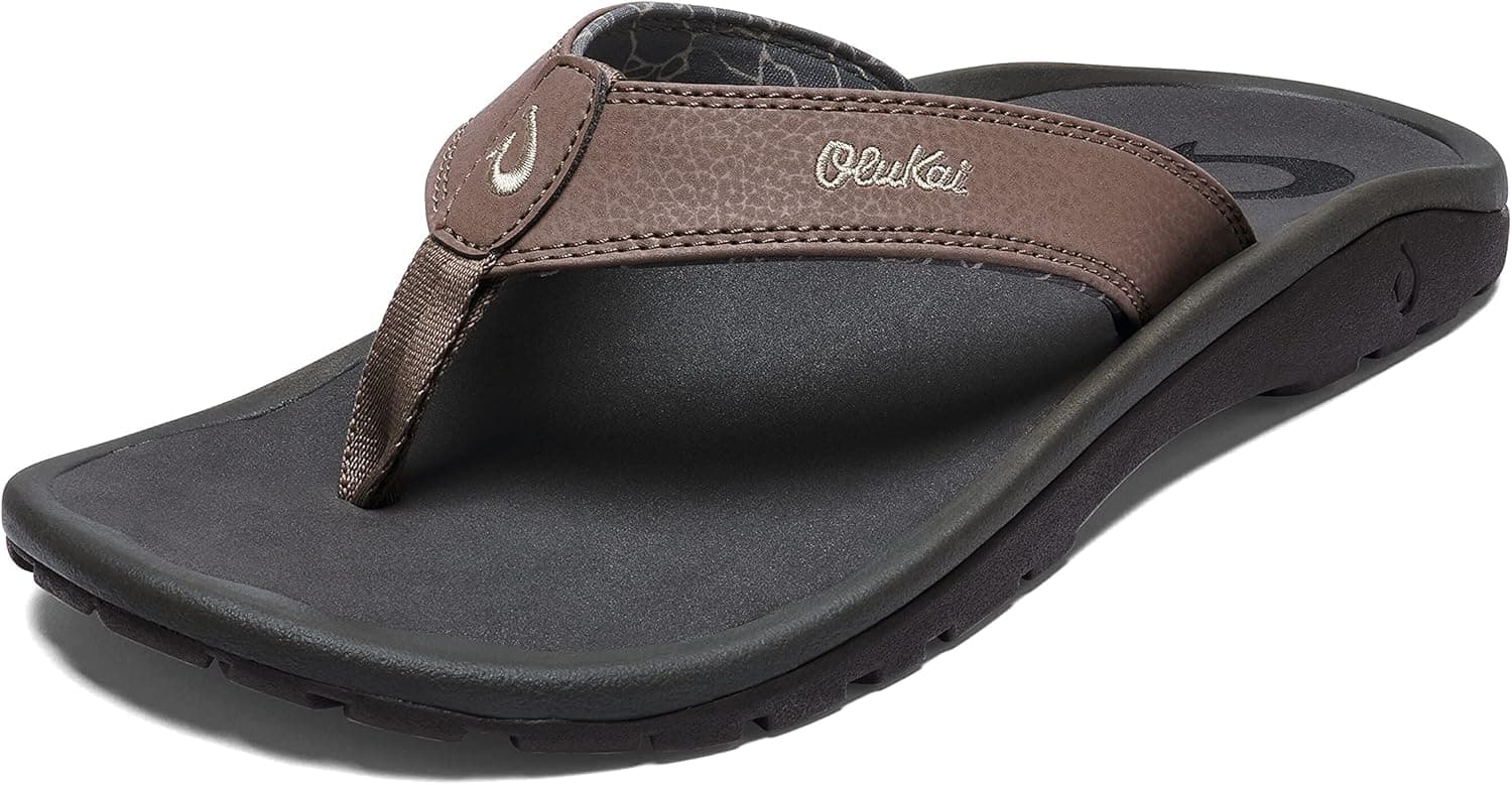OluKai Ohana Men's Beach Sandals, Quick-Dry Flip-Flop Slides, Water Resistant & Lightweight, Compression Molded Footbed & Ultra-Soft Comfort Fit