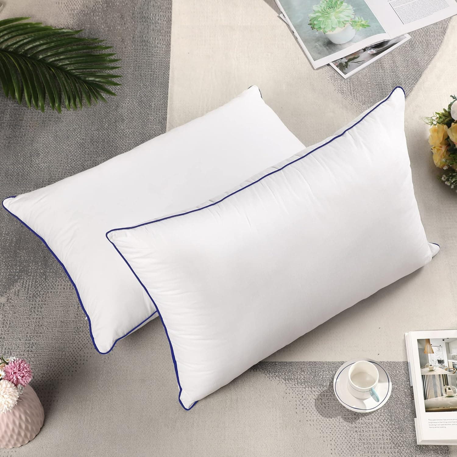 Bed Pillows for Sleeping 2 Pack, King Size (20×36inches), Hypoallergenic Cooling Pillow for Side and Back Sleeper, Soft Down Alternative Hotel Pillows Set of 2