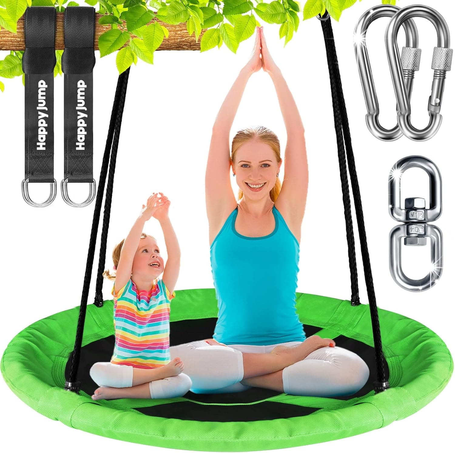 Tree Swing Set with 360° Swivel Safety Rotator 40" Saucer Swing Seat for Kids Backyard Outdoor