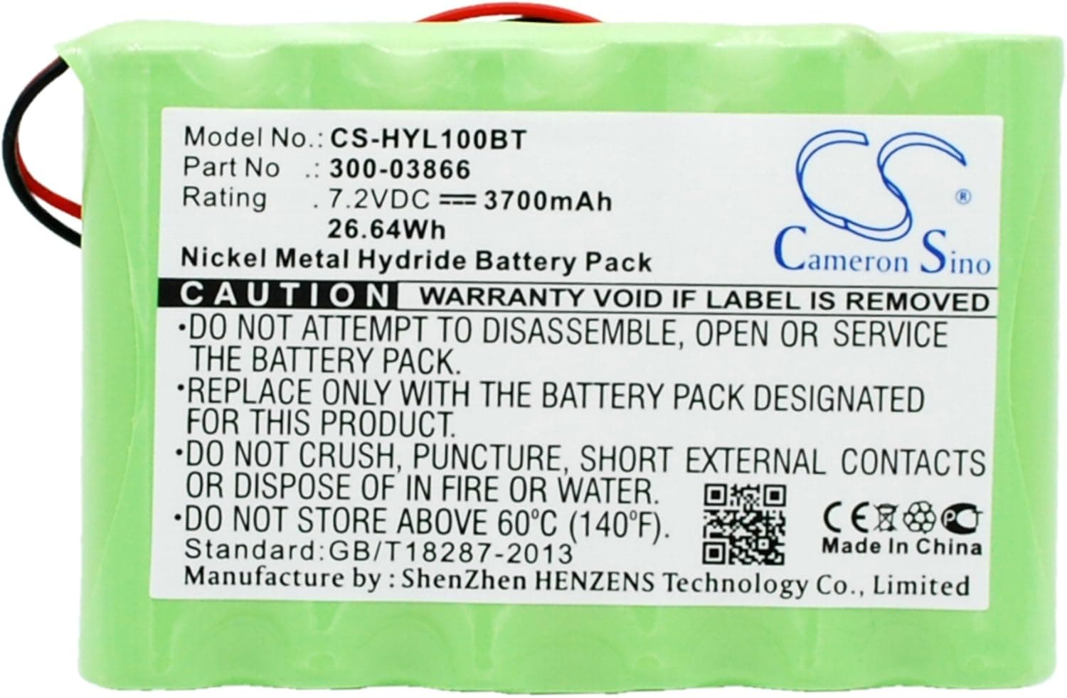 VINTRONS 7.2V 3700mAh Ni-MH 300-03866 Battery for Honeywell 300-03866, LCP500-4B, LYNXRCHKIT-SHA, OSA214,