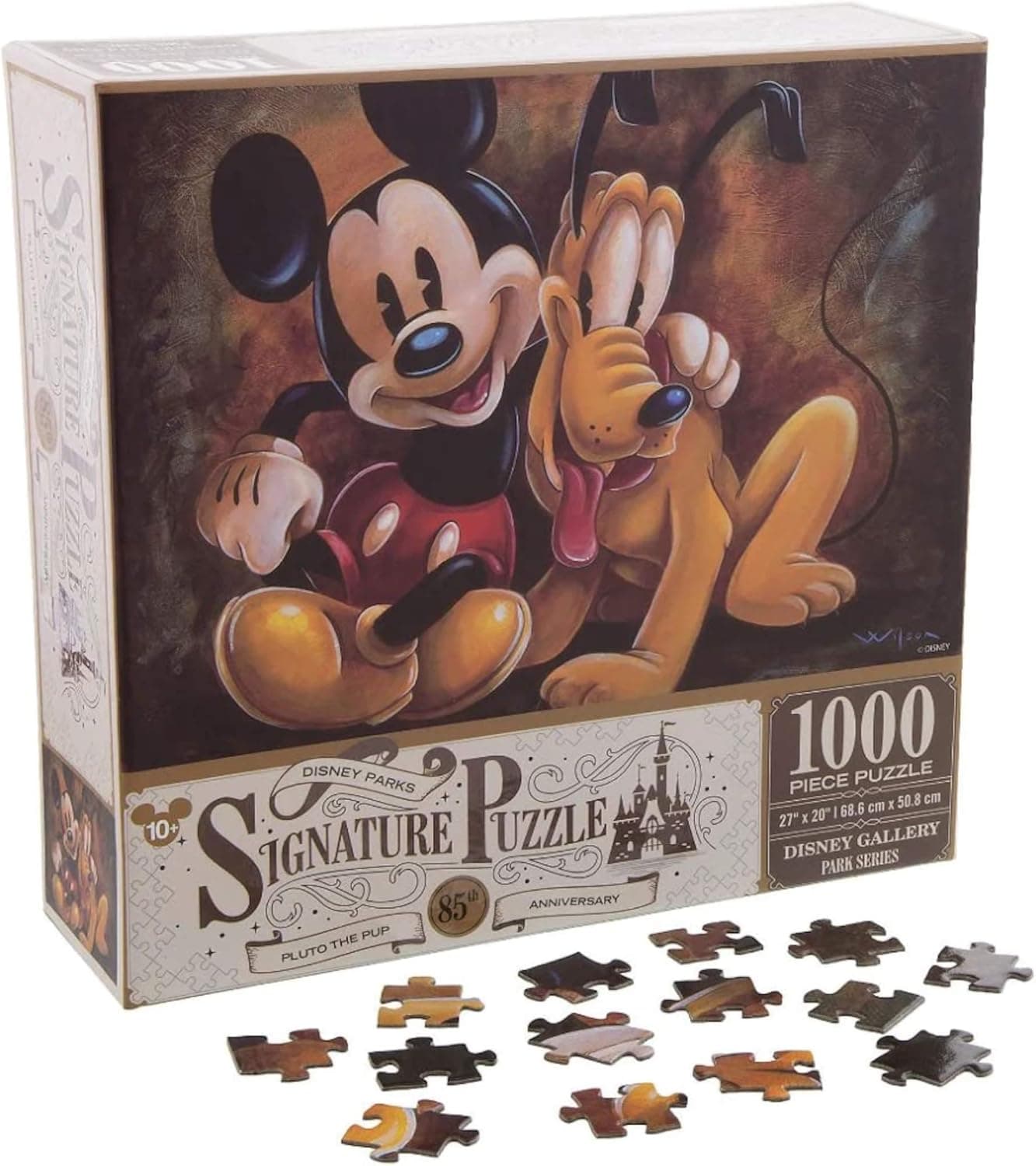 Disney Parks Mickey & Pluto 85th Anniversary Signature Series 27" x 20" 1000 Piece Puzzle Exclusive