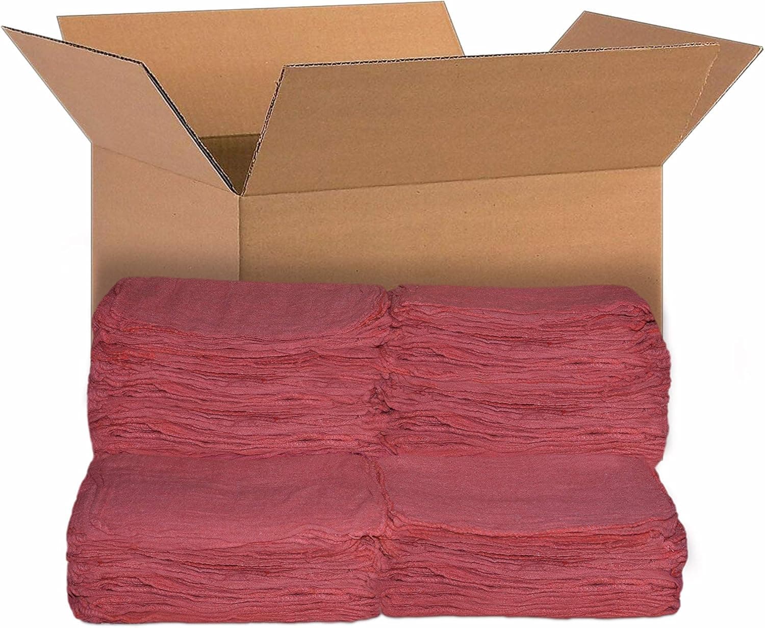COTTON HOMES Shop Towels Rags – Pack of 50 ($0.3/Each)- 12 x14 Inch- Free 5 Shop Towels-Regenerated Cotton Multipurpose Cleaning Towels, Paint Cloth, Bar Towels- Prewashed and Reusable.