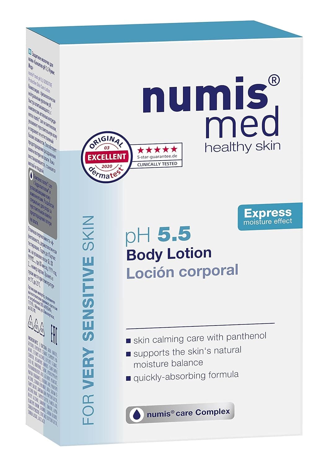 Numis Med pH5.5 Body Lotion Moisturizing Extremely Sensitive Skin, pH Balanced Skin Lotion for Itchy, Flaky Dry Skin, Fast Absorption, Regenerate and Preserve Natural Skin Moisture Balance 200 ml-New
