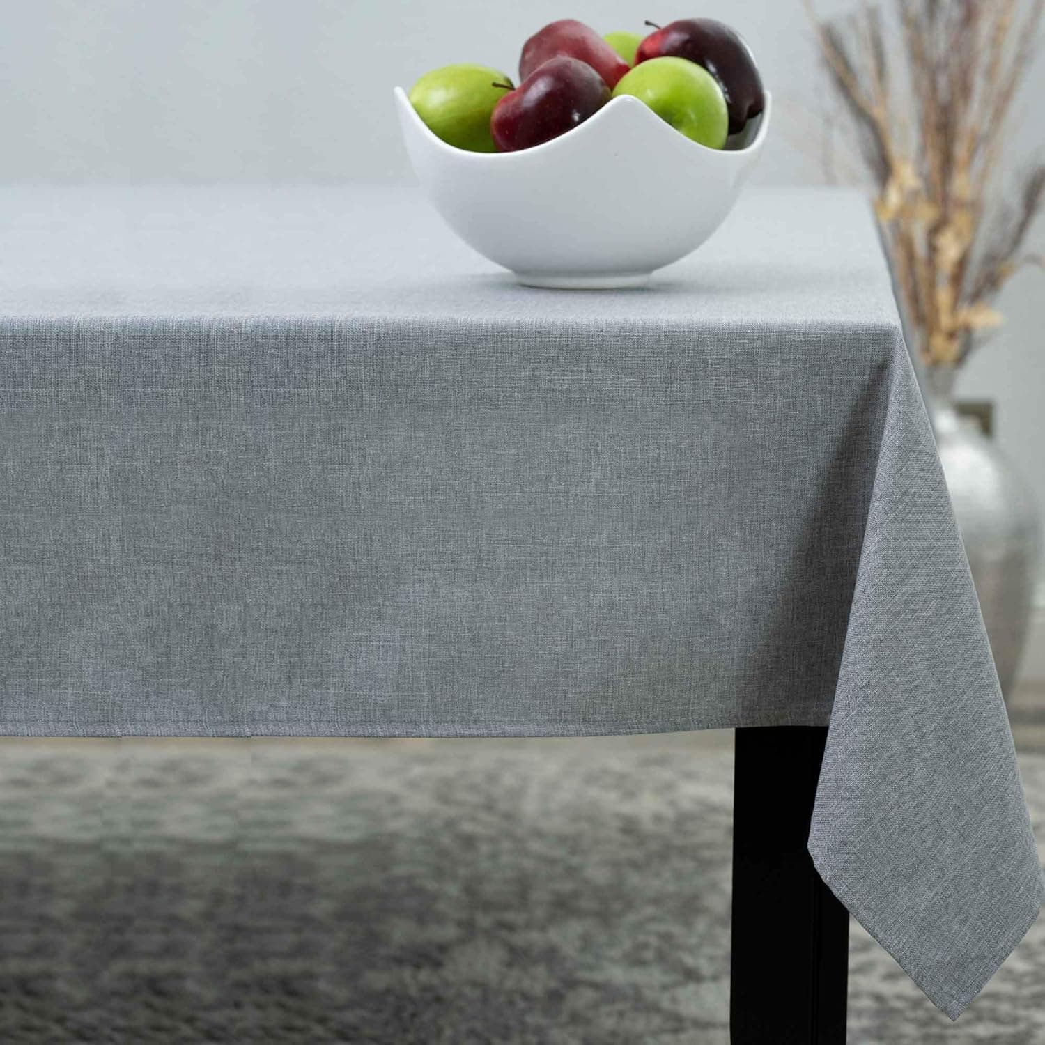 HOMCHIC, Square – 51 x 51 Inch – Slate Gray (Bluish Gray) Square Tablecloth, Linen Look, Spill Proof, Washable, Specially Treated Polyester Heavy Fabric (210 GSM).