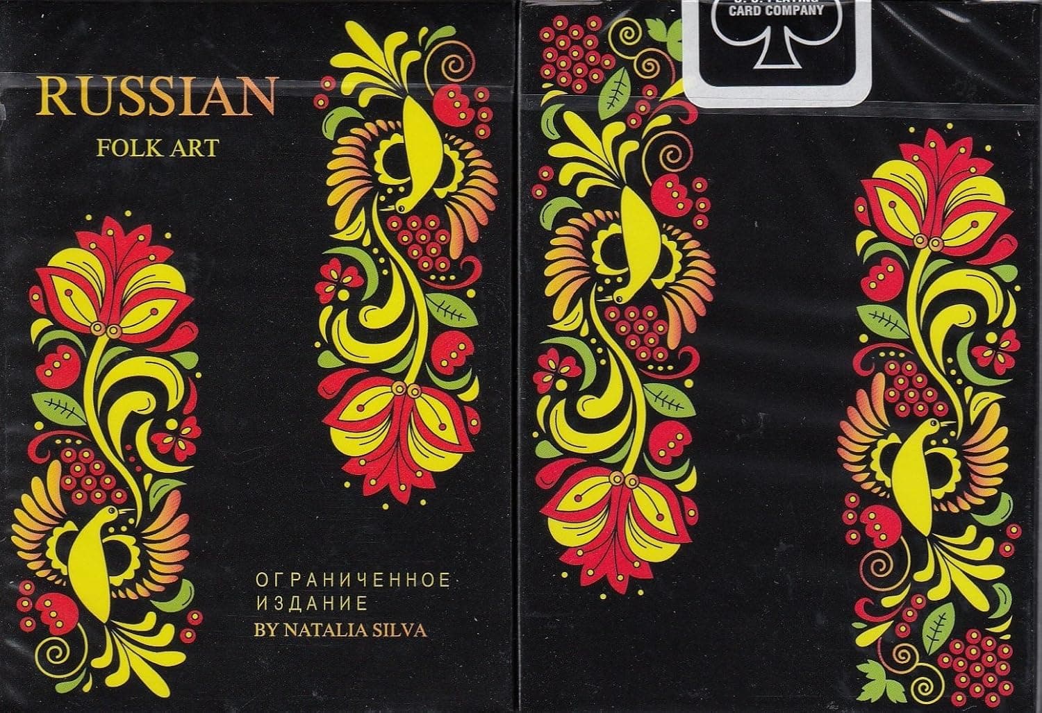 Natalia Silva Russian Folk Art Limited Edition Black Playing Cards Poker Size Deck USPCC