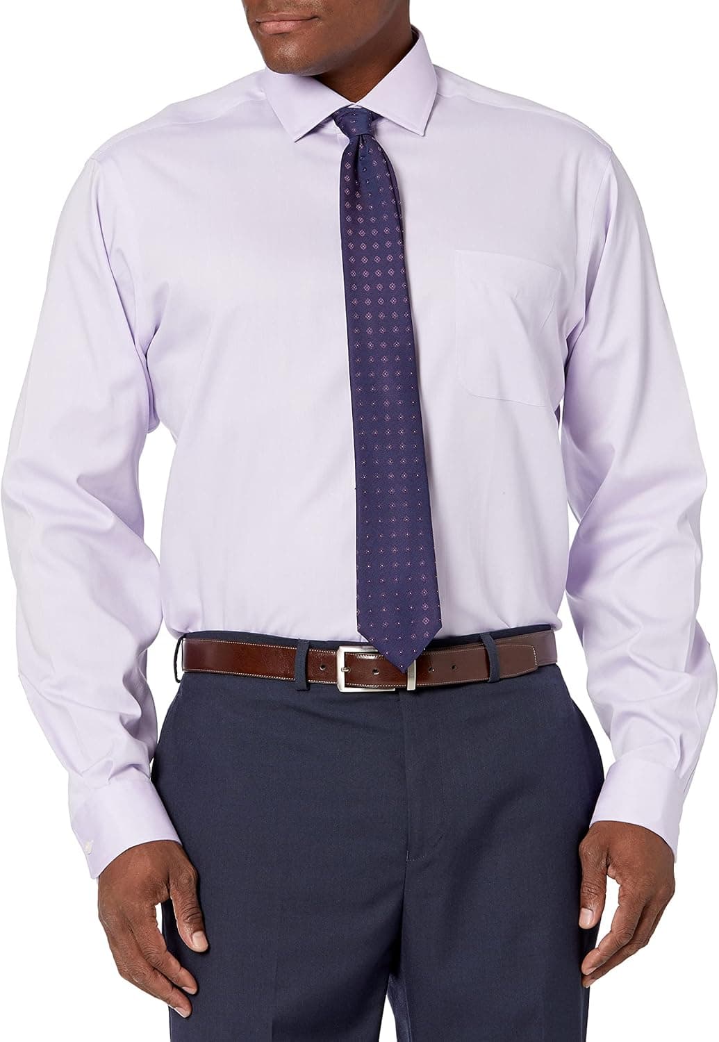 Buttoned Down Men's Classic-Fit Non-Iron Dress Shirt Pocket Spread Collar