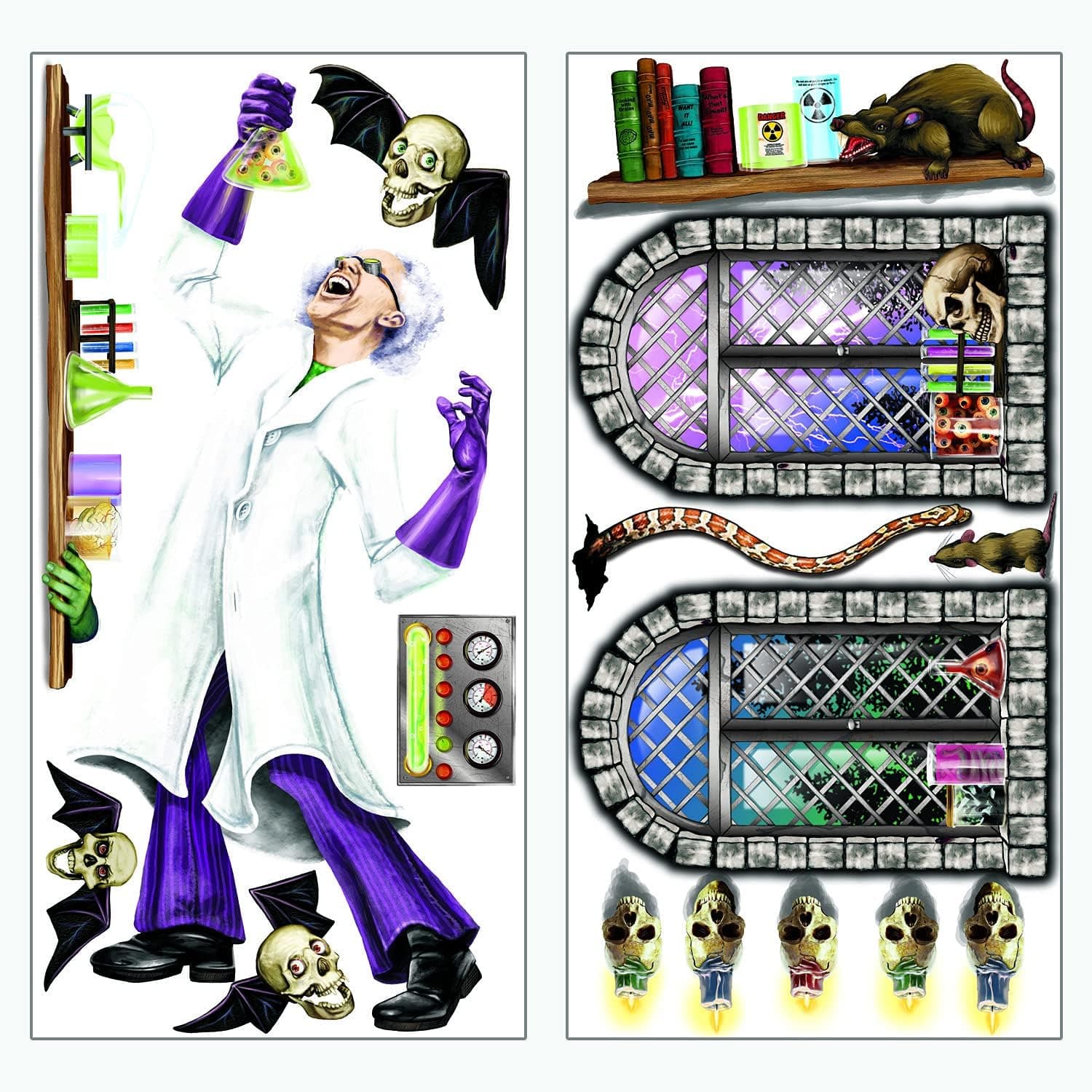 Mad Scientist Design A Room Scientist st for Halloween - Party Decor - Wall Decor - Scene Setters - Halloween - 2 Pieces