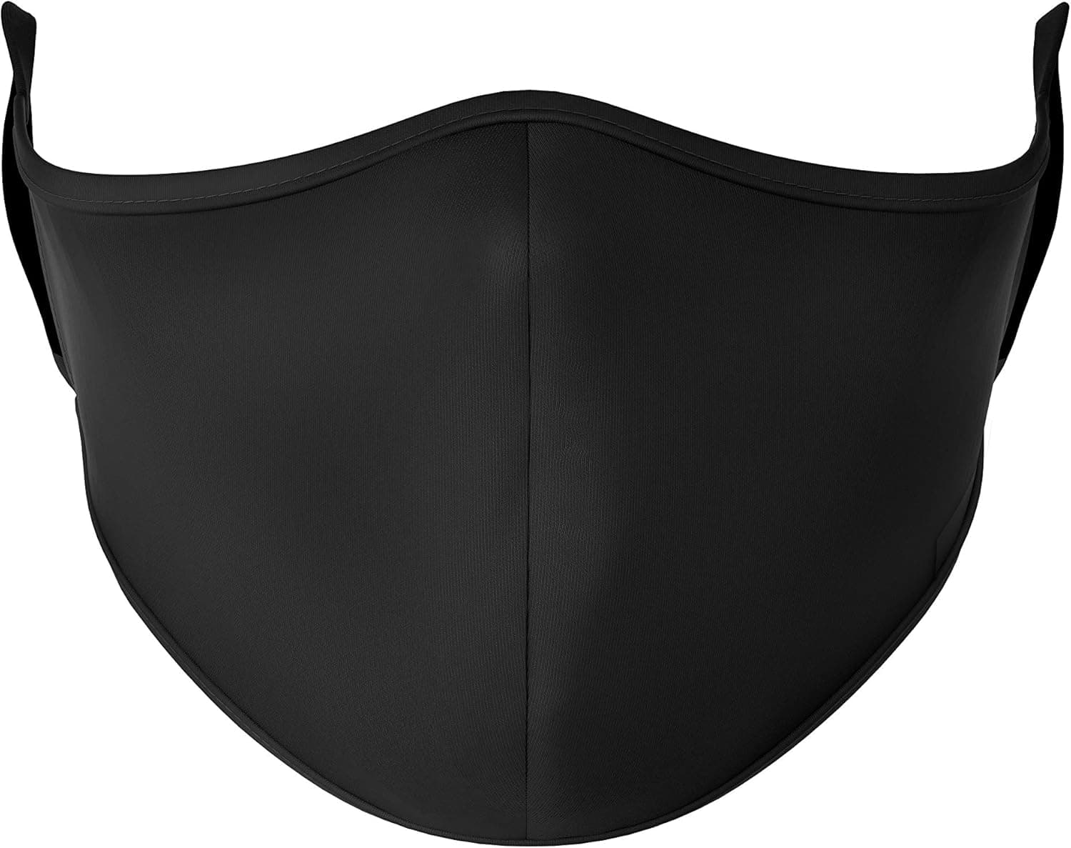 Top Trenz Reusable Face Mask Made with Stretch Cloth for Everyday Use - Indoor/Outdoor Face Cover - Black - Adult Large