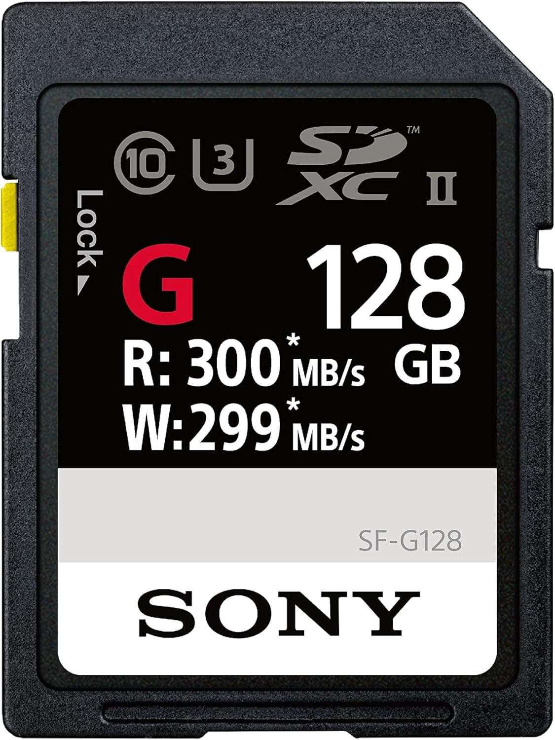 Sony SF-G128/T1 High Performance 128GB SDXC Uhs-II Class 10 U3 Memory Card with Blazing Fast Read Speed Up to 300MB/S
