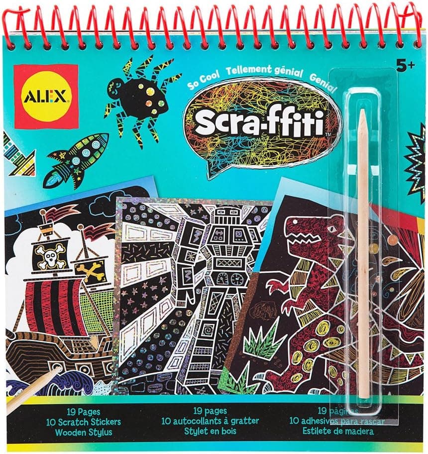 Alex Artist Studio Scra-ffiti So Cool Artist Studio Scratch Pad Coloring and Sketch Book Kids Art and Craft Activity