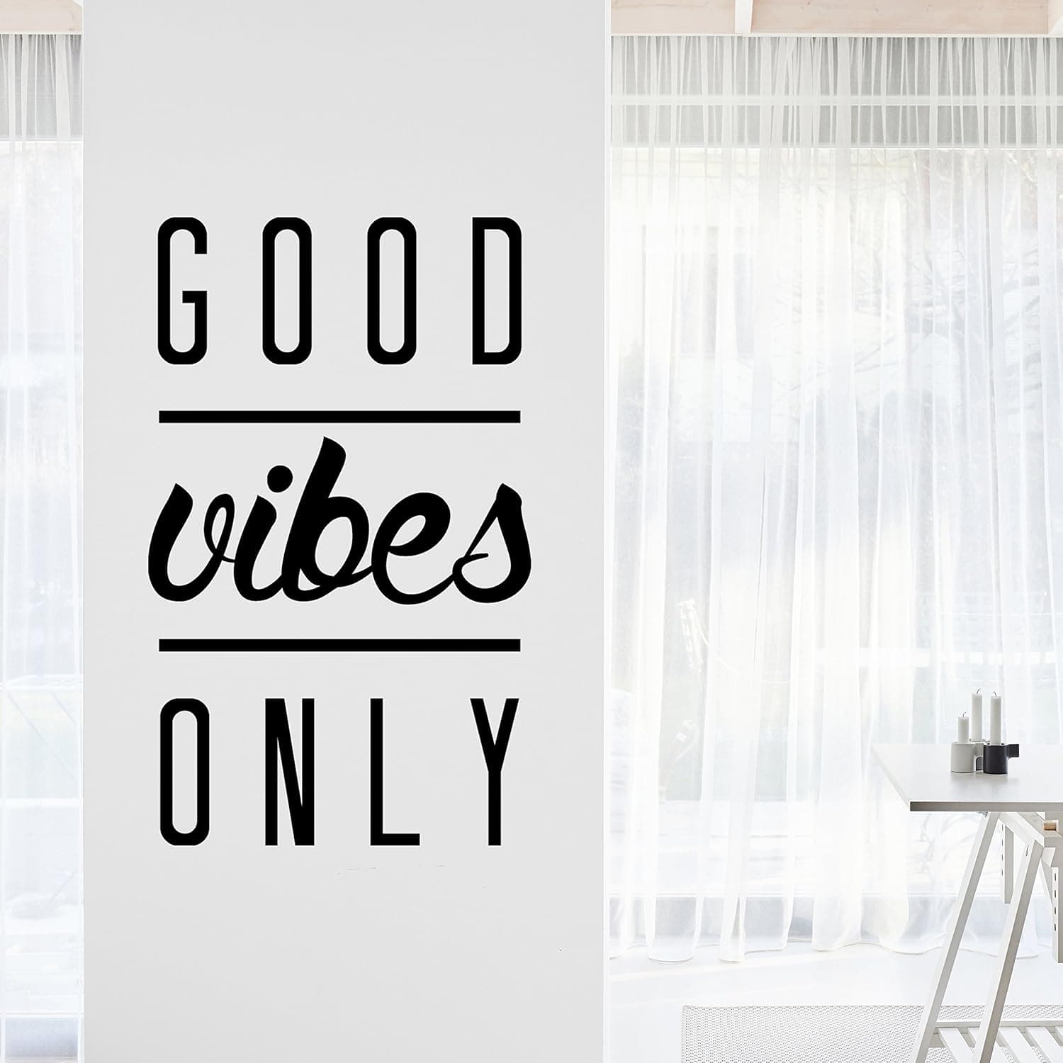 My Vinyl Story Good Vibes Only Inspirational Motivational Wall Art Decal Quote for Staying Inspired, Motivated, Focused, Positive Office Decor Words and Saying Encouragement Gift 26x16 inches