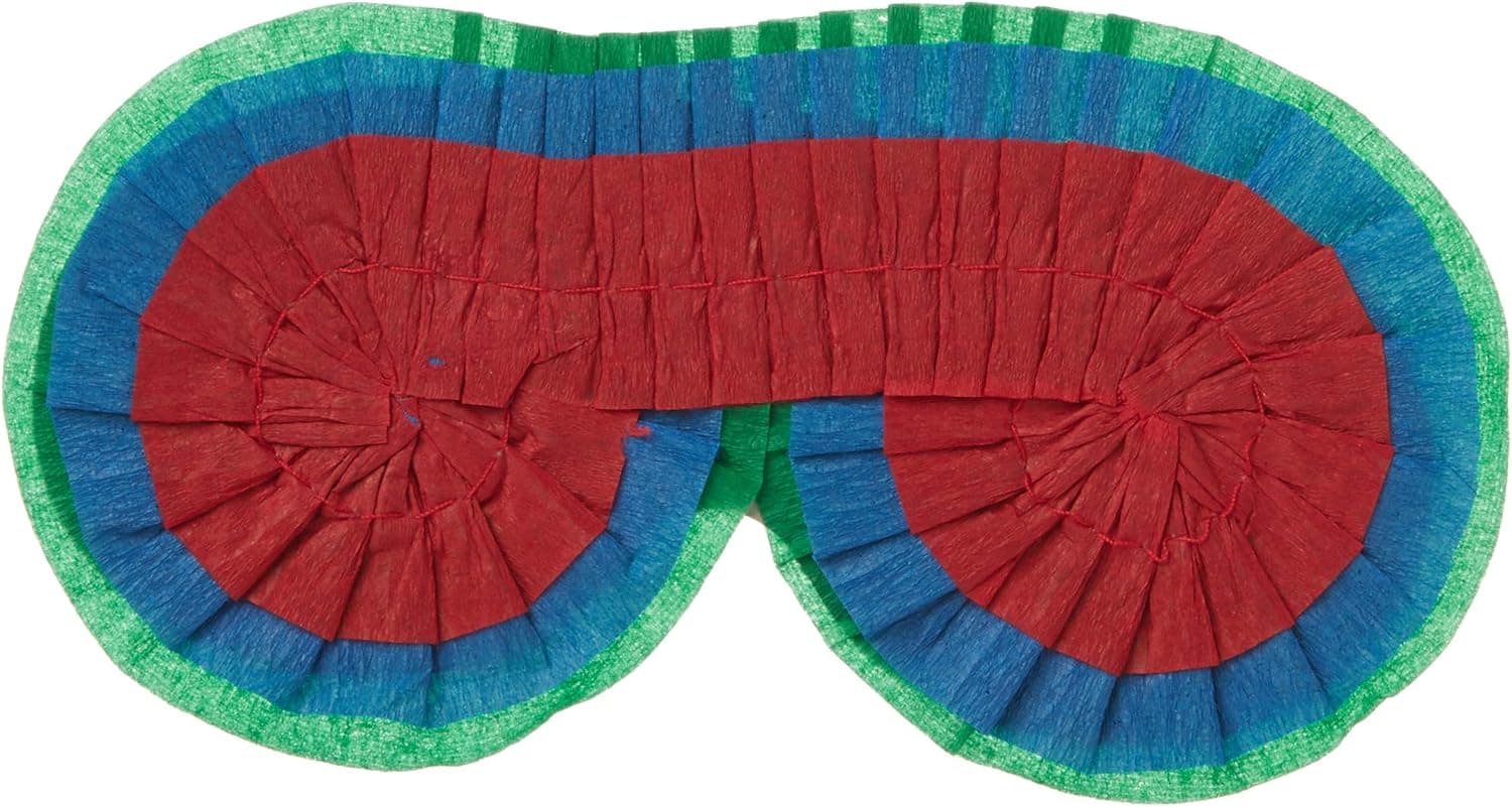 Unique Paper Pinata Blindfold, 7" x 3.5", Multicolor, 1 Pc