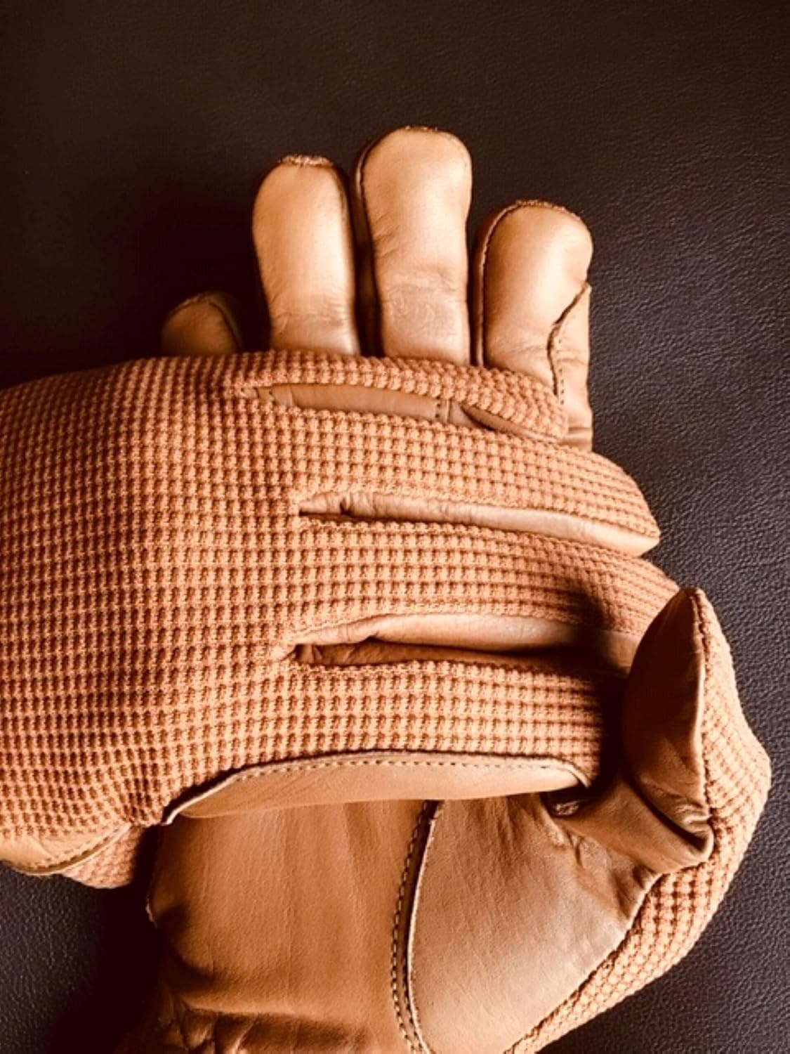 Ladies Horse Riding Women's Gloves Equestrian Real Leather & Cotton Premium Quality in TAN