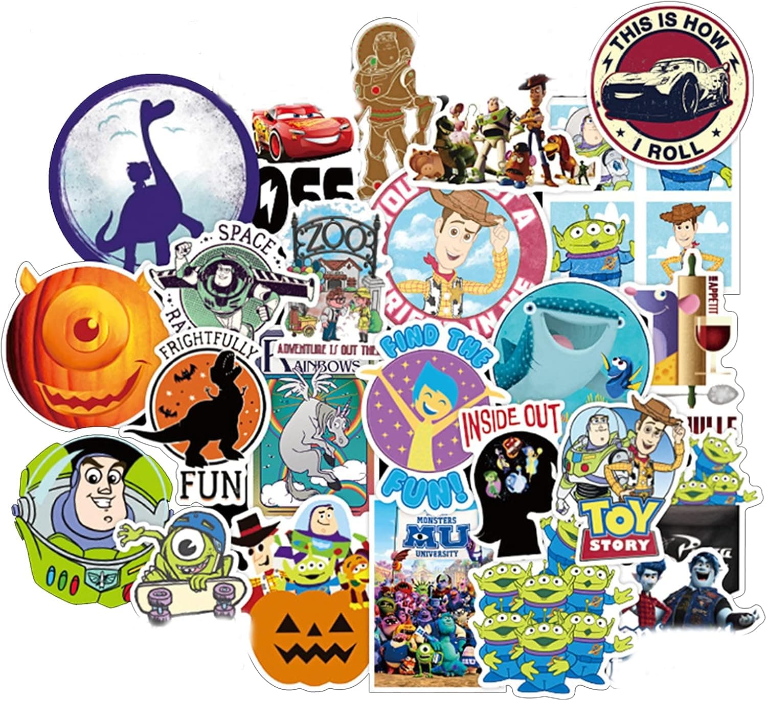 Pixar Animation Stickers 100Pcs Waterproof, Removable,Cute,Beautiful, Stylish Teen Stickers, Suitable for Boys and Girls in Water Bottles, Phones,Suitcase Durable Vinyl