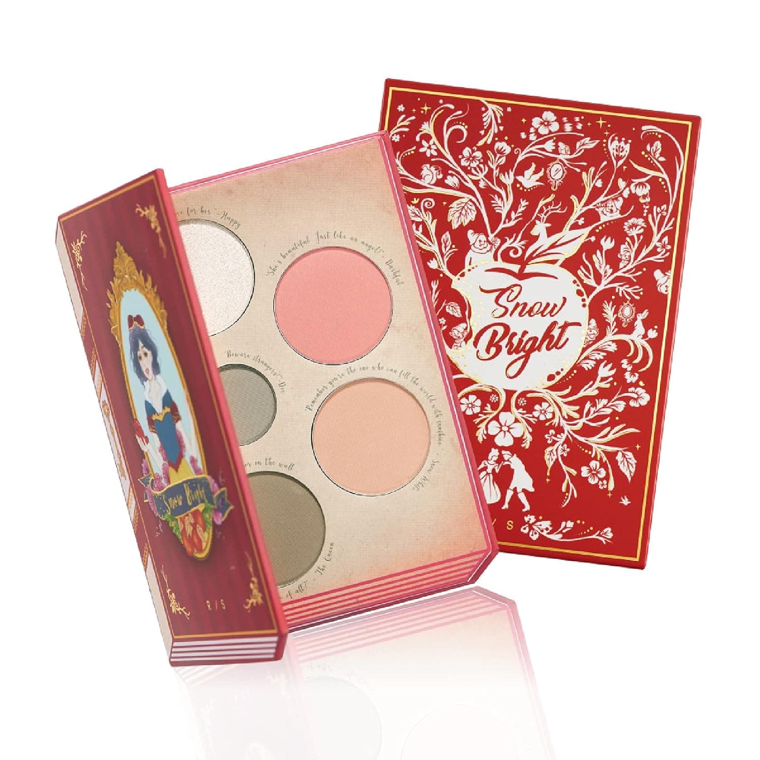 Snow Bright Contour Highlight Blush Makeup Palette - Smooth and Pigmented - Easy to Blend and Use - Vegan and Cruelty Free - 5 Part Pressed Powder Makeup Kit - With Mirror For All Skin Types