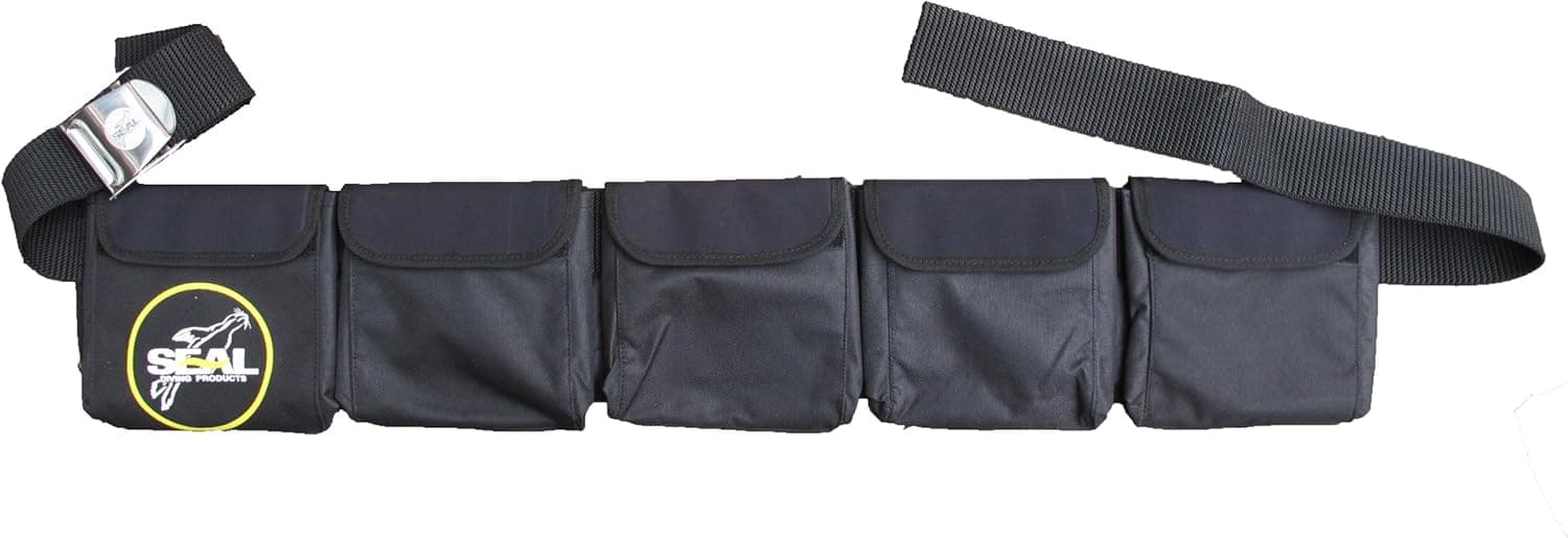 SEAL Scuba Diving Pocket Weight Belt (Black 5 Pocket)