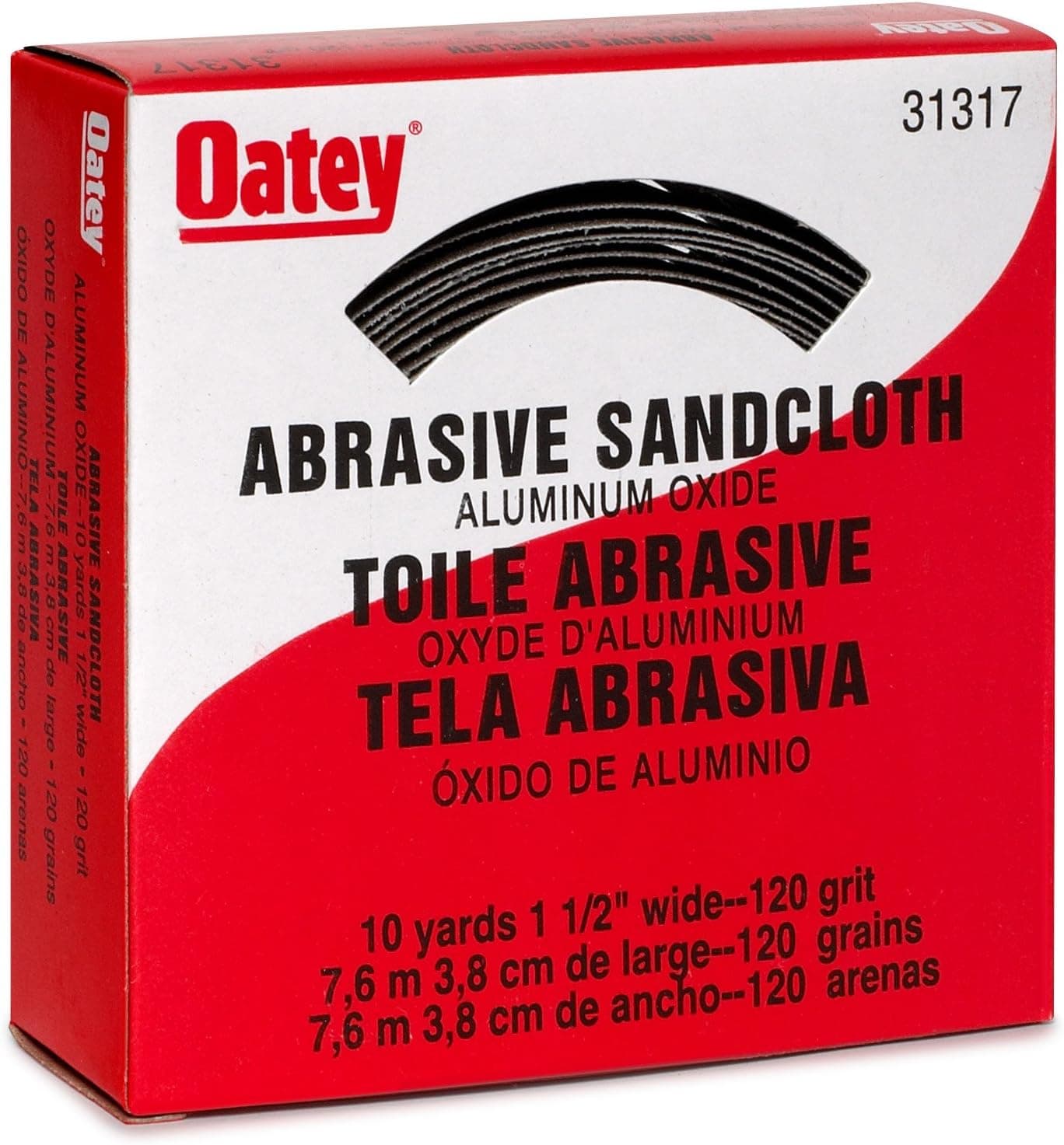 Oatey Abrasive Plumber Roll, Fine, 30 ft, 120Grit, Brown