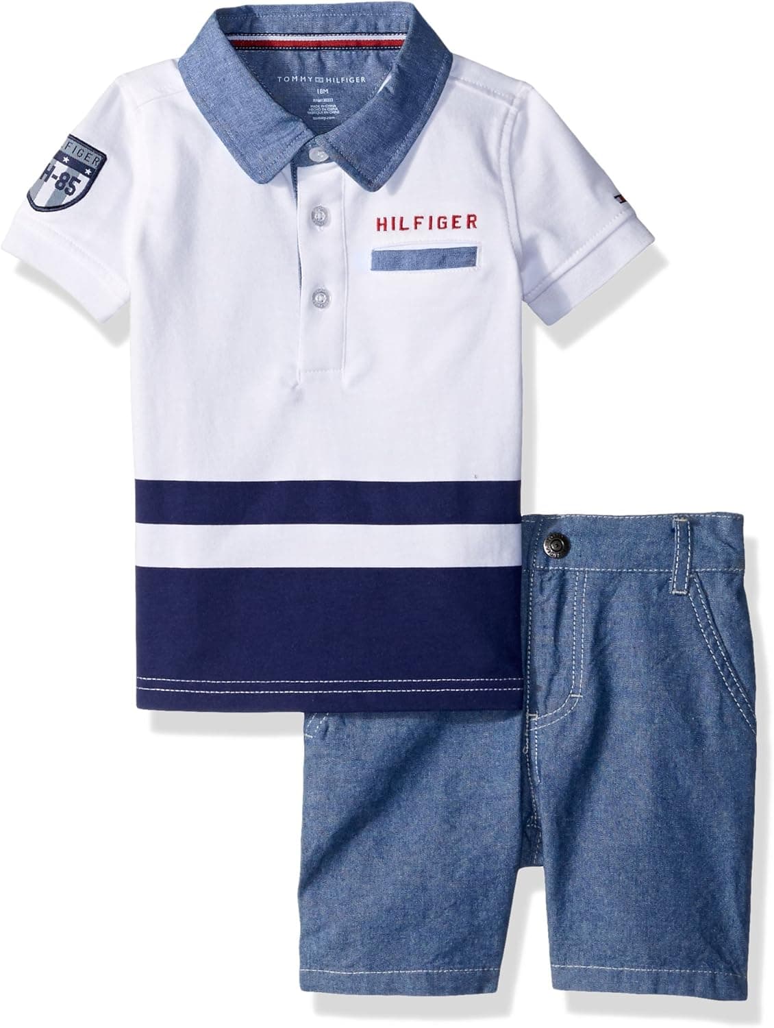 Tommy Hilfiger baby-boys 2 Pieces Polo Shorts Set