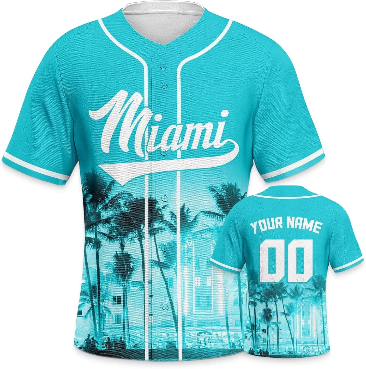 Custom Baseball City Night Skyline Jersey Shirt for Men Women Youth Fans Gifts Personalize Your Name Number S-5XL