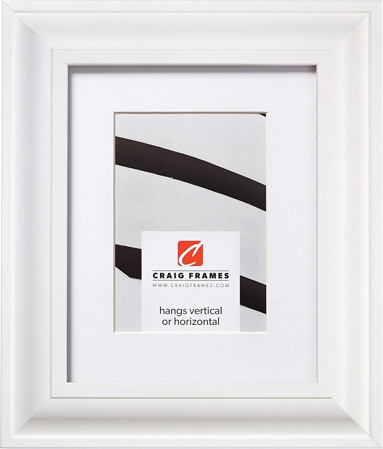 Craig Frames Contemporary Upscale, 22 x 28 Inch Satin White Picture Frame Matted to Display an 18 x 24 Inch Photo