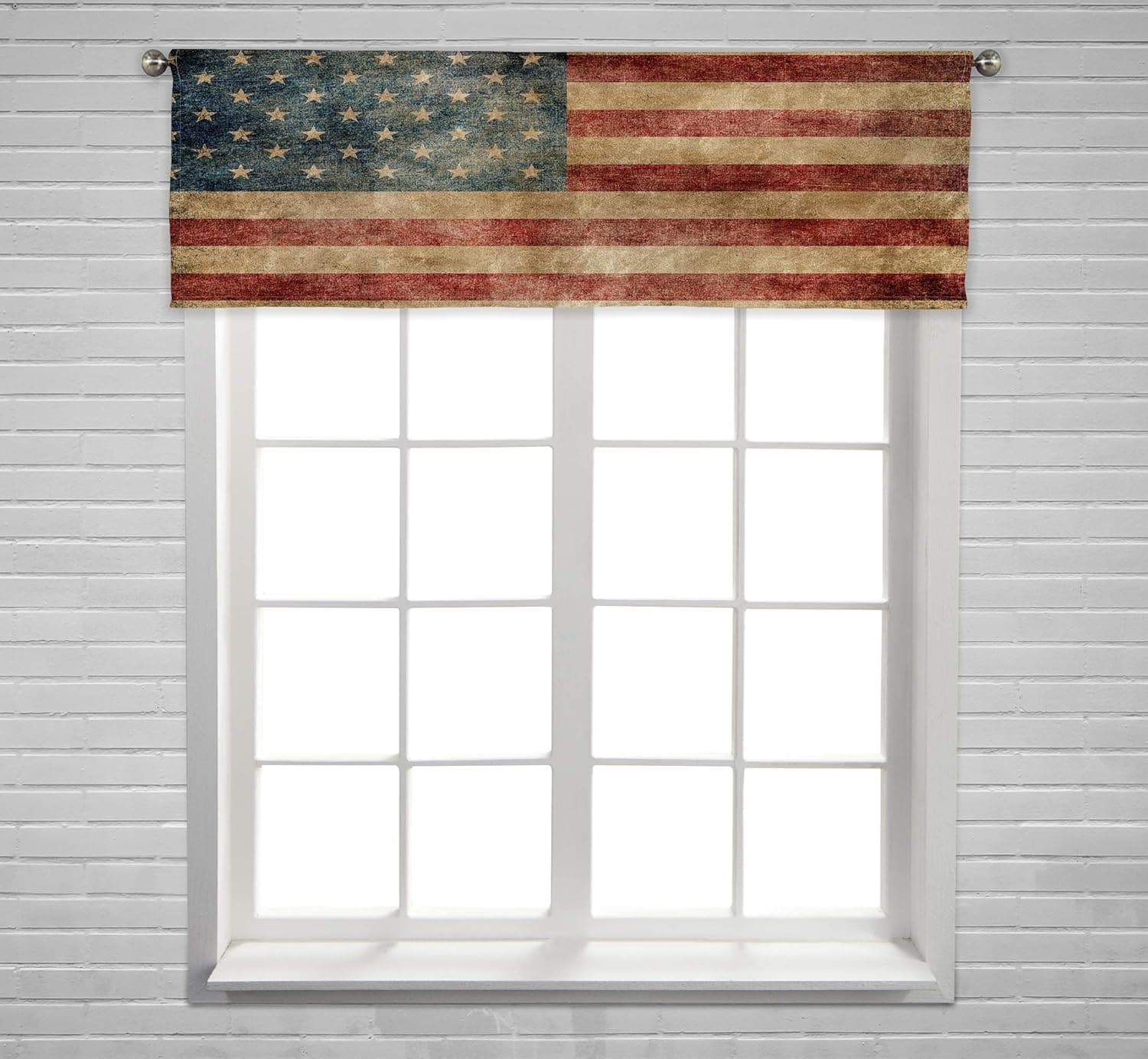 FMSHPON US Flag American Flag Pattern Design Window Valance Curtain Valance for Kitchen Bedroom Decor with Rod Pocket 54x18 inch