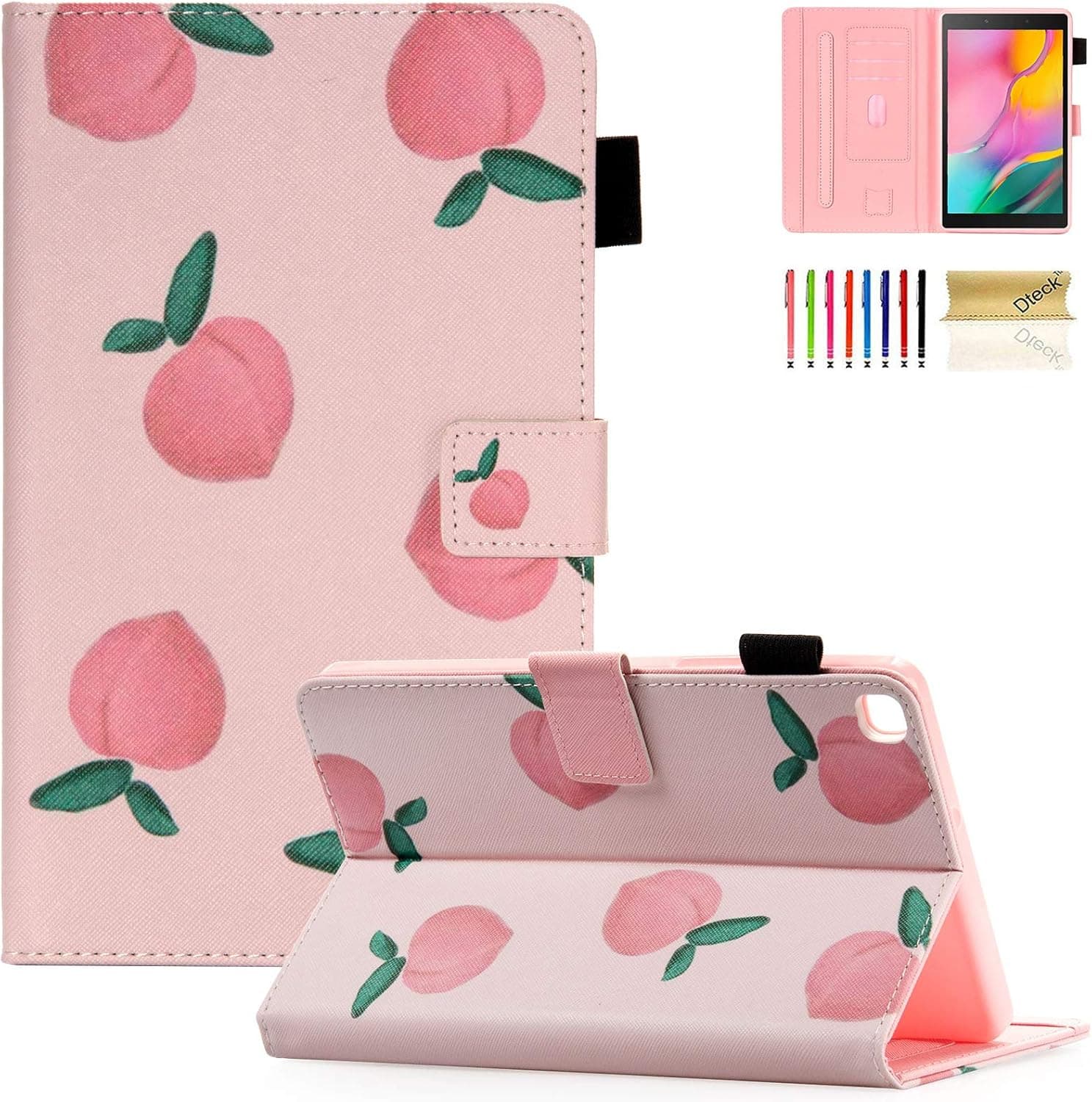 Galaxy Tab A 8.0 inch Case, T290 T295 T297 Case, Dteck PU Leather Folio Multi-Angle Viewing Full Body Protection Case for Samsung Galaxy Tab A 8.0 inch 2019 Release Model T290 T295 T297,Pink Peach