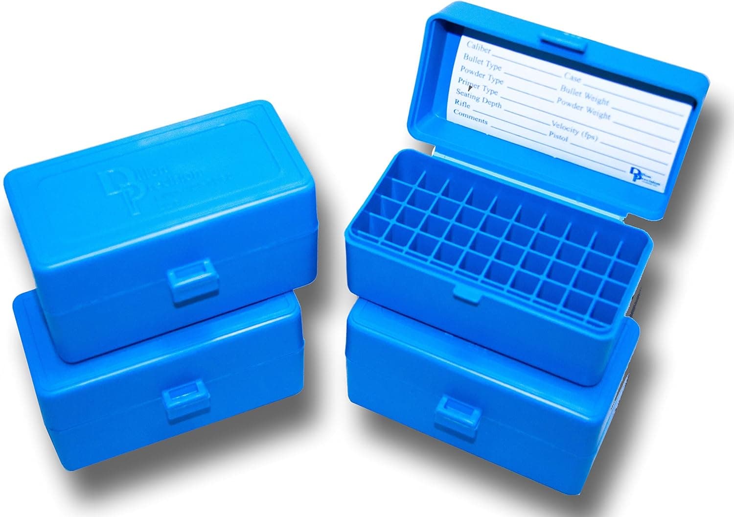 Dillon Precision 4 Pack Ammo Box 50 Round - Small Rifle 222 223 5.56x45 Ammunition Storage case