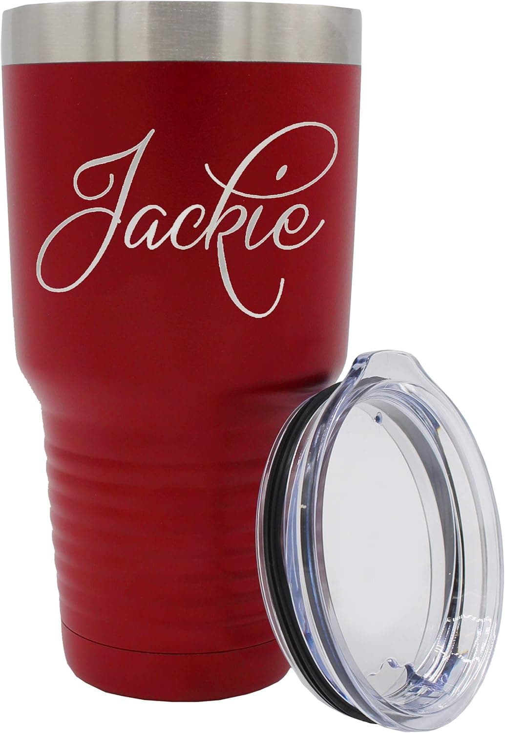 Custom Engraved Vacuum Insulated Double - Wall Stainless Steel Travel Tumbler With Your Personalized Name (30 oz, Maroon)