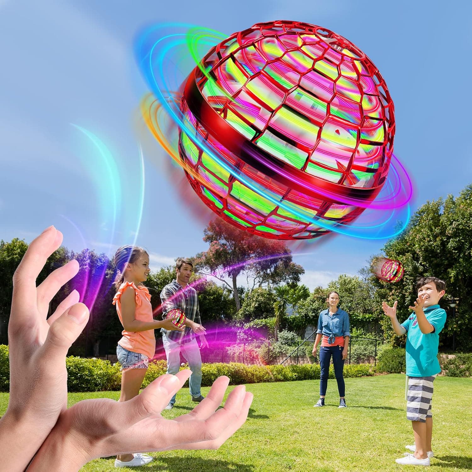 Flying Orb Ball 2022 Upgraded Flying Hover Ball Toy for Kids Magic Nebula Orb 360° Rotating Soaring UFO Drone Rechargeable Boomerang Flying Toy List for Children's Day Outdoor Indoor