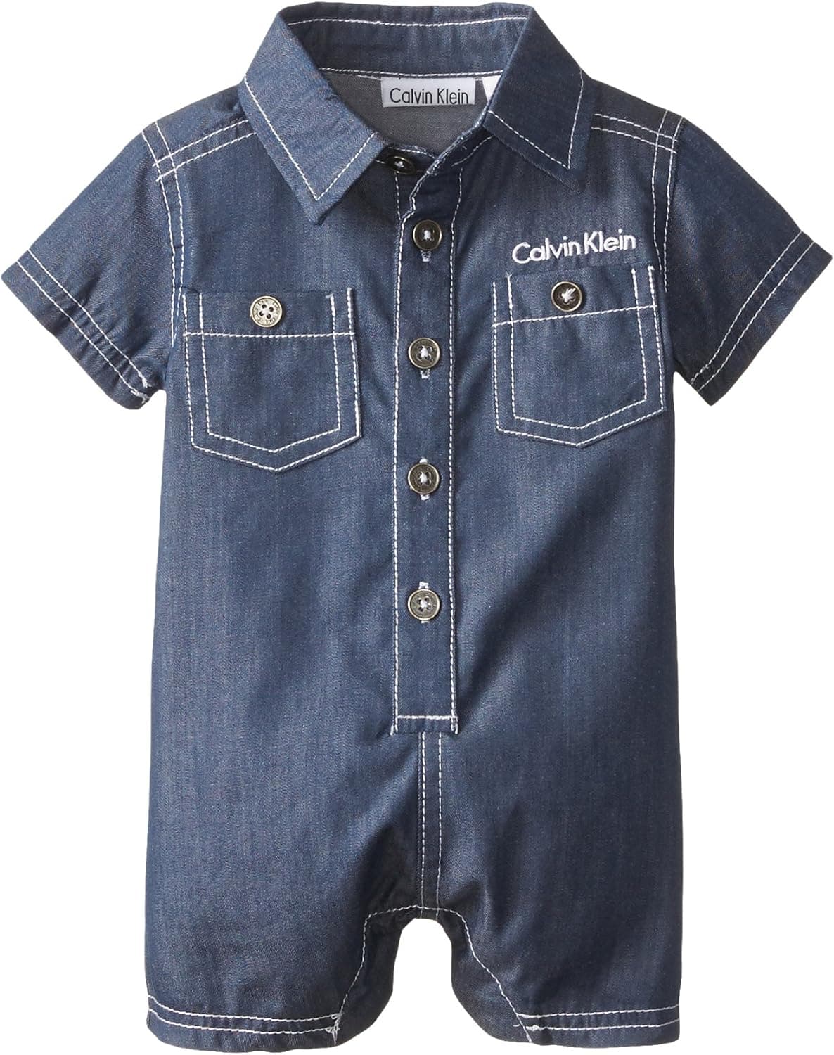 Calvin Klein Baby-Boys Newborn Denim Romper