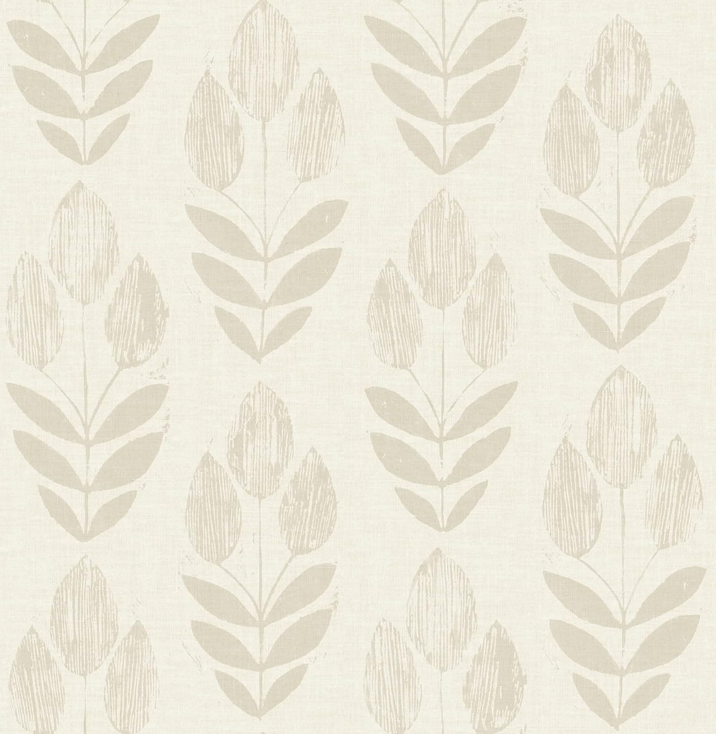 NuWallpaper Cream Folk Tulip Peel & Stick Wallpaper