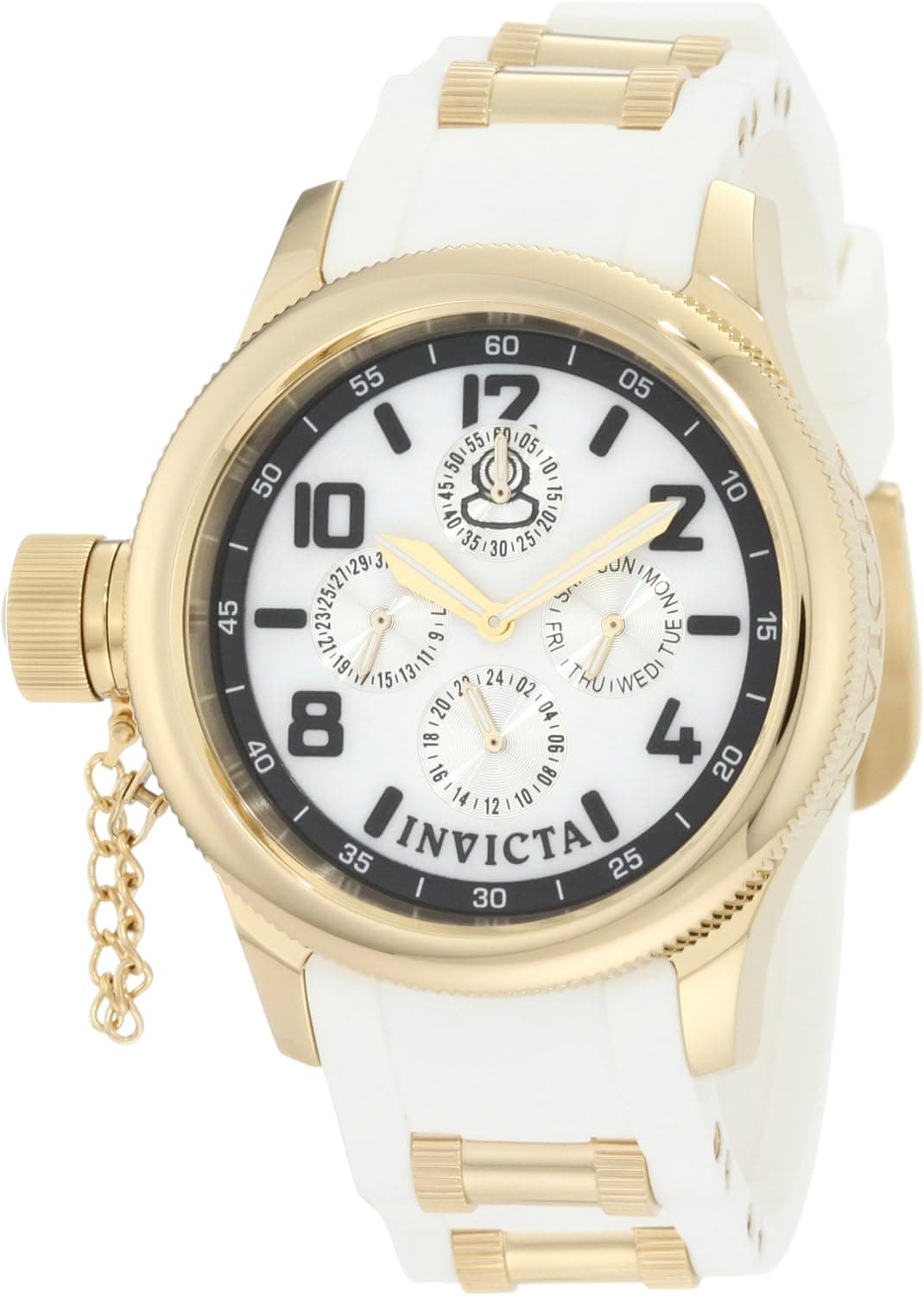 Invicta Women's 1815 Russian Diver White Mother-Of-Pearl Dial White Polyurethane Watch