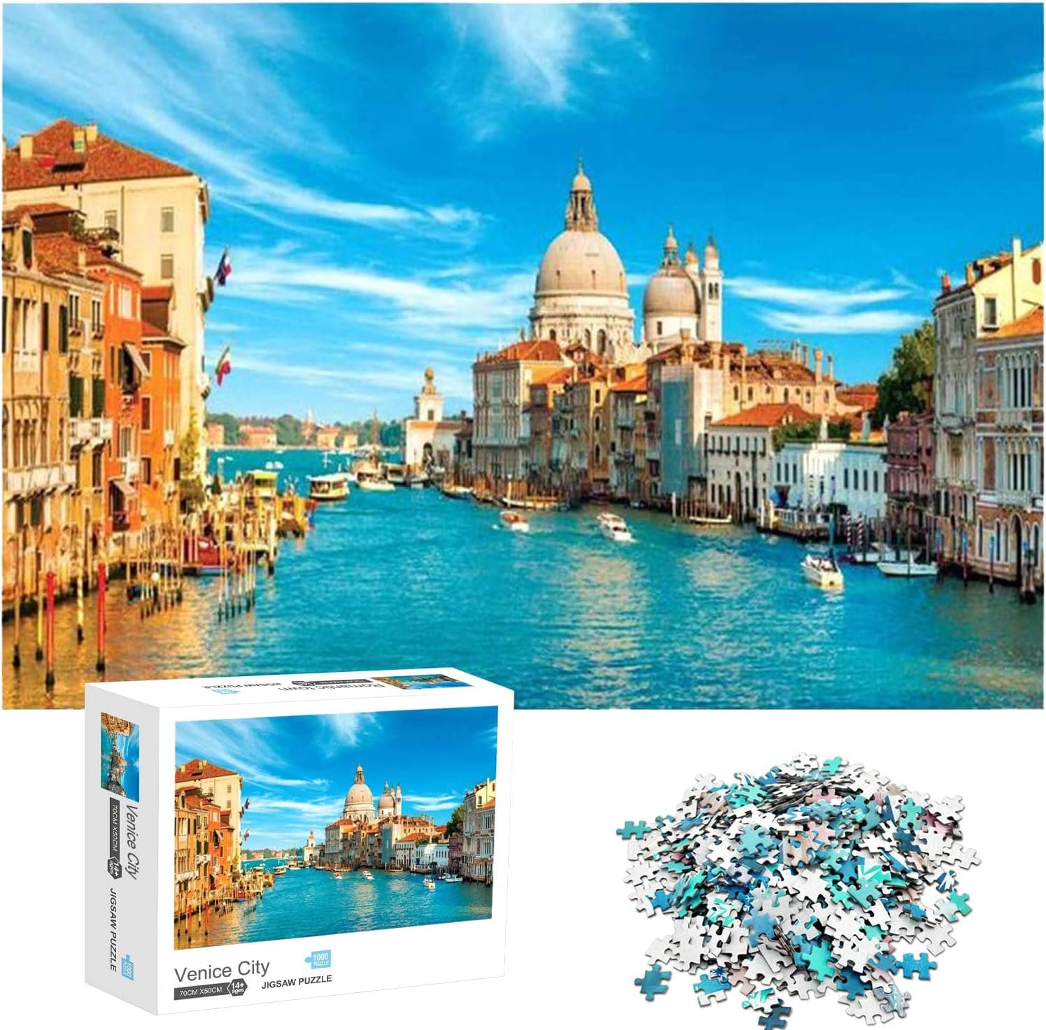 Jigsaw Puzzles 1000 Pieces for Adults Venice City Educational Fun Game Intellectual Decompressing Interesting Puzzle