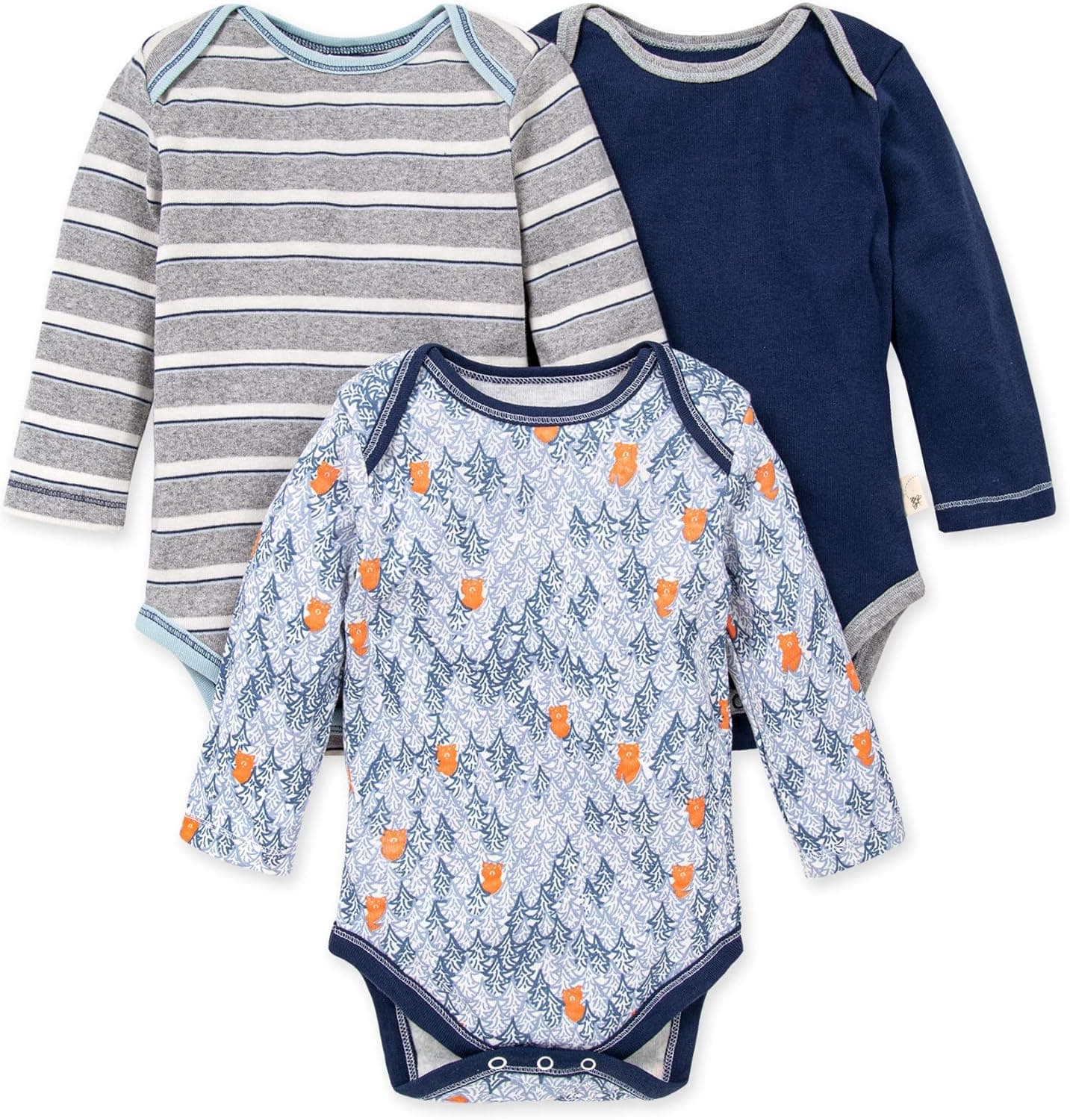 Burt's Bees Baby Unisex Baby Bodysuits, 3-Pack Long & Short-Sleeve One-Pieces, 100% Organic Cotton