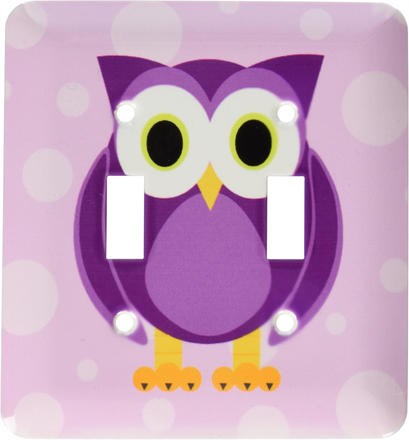 3dRose LLC lsp_13757_2 Cute Owl on Light Purple Background, Double Toggle Switch