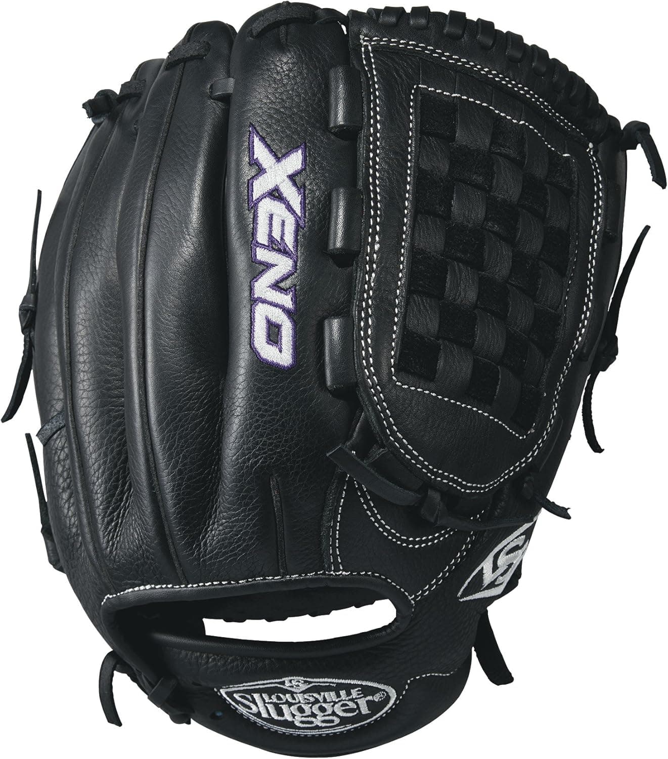 Louisville Slugger Xeno Softball Gloves, Right Hand, 12", Black/White