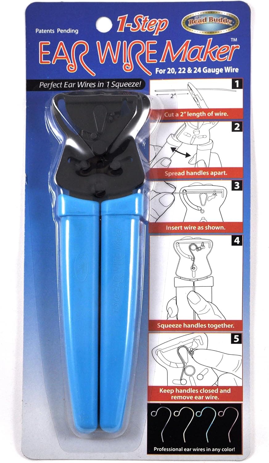 Bead Buddy 1 Step Earwire Maker -Make Your Own Earrings - Create Professional Earwires for Earrings