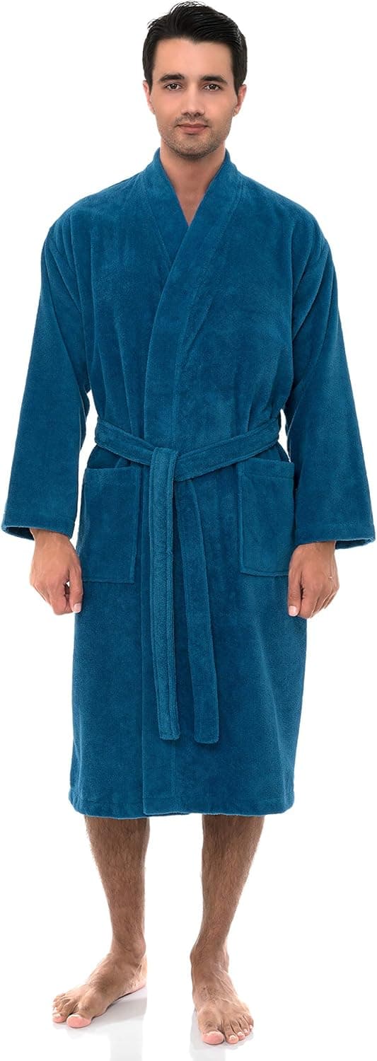 TowelSelections Men's Robe, Fleece Cotton, Terry-Lined Water Absorbent Bathrobe