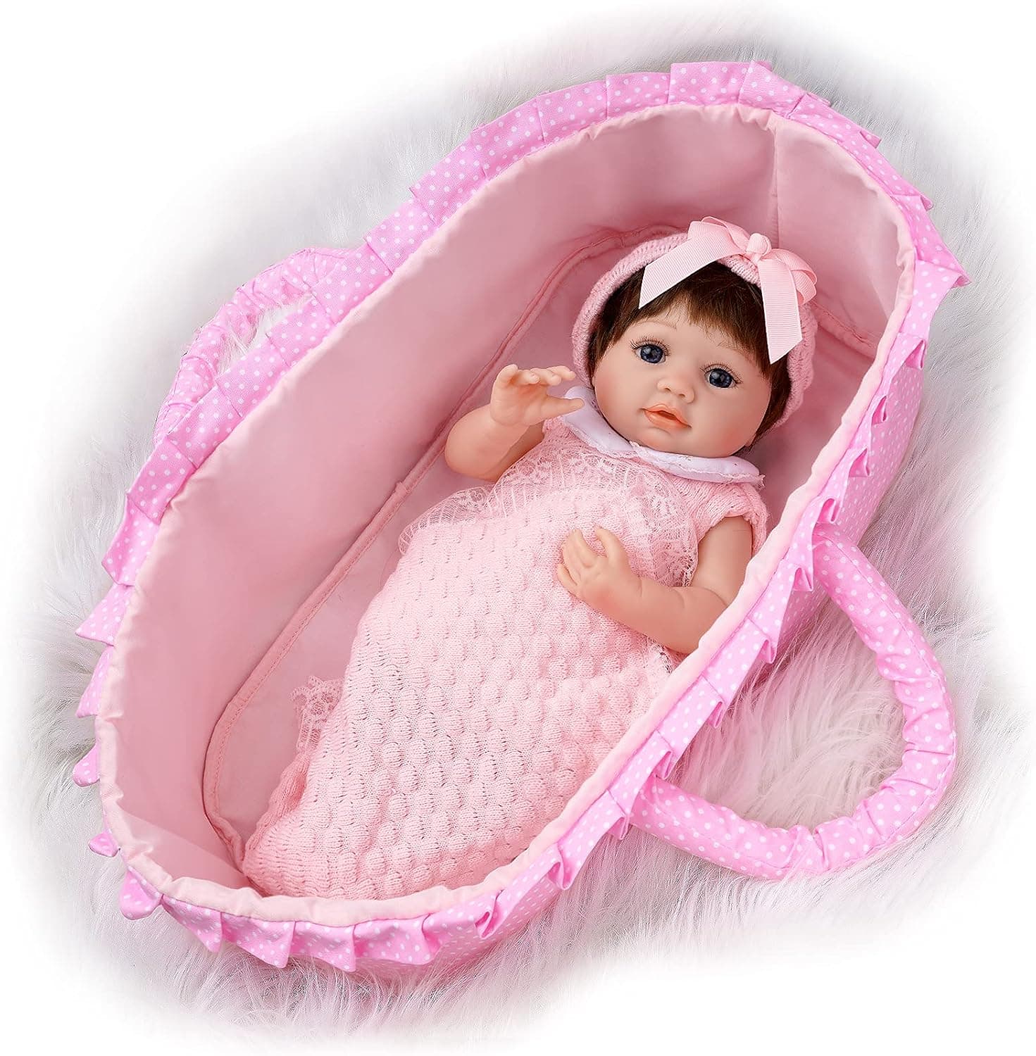 Yesteria Reborn Baby Dolls Silicone Full Body, 16 Inch Realistic Silicone Baby Doll, Lifelike Reborn Doll Girl in Pink Pajamas, with Accessories and Certificate of Adoption