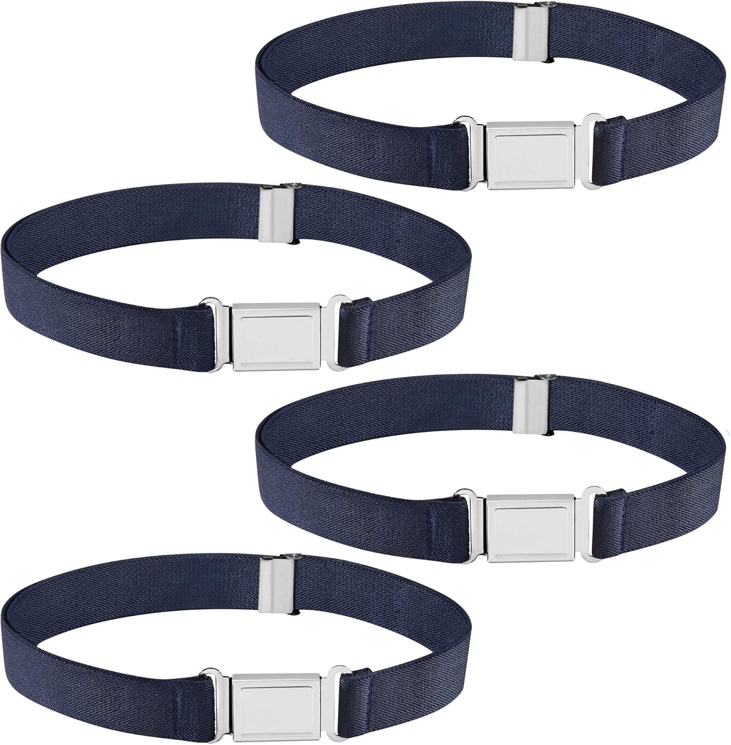 Buyless Fashion Kids Boys Toddler Adjustable Elastic Belt With Magnetic Buckle - 4 Pack