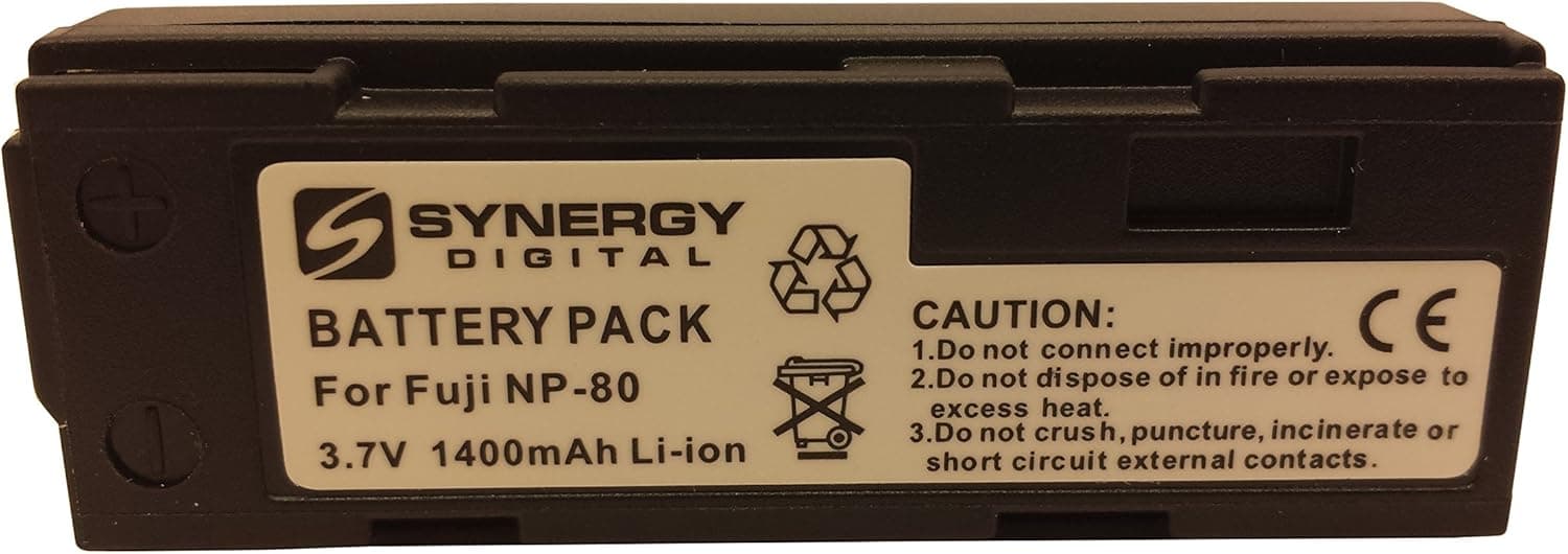 SDNP80 Lithium-Ion Battery - Rechargeable Ultra High Capacity (3.7V 1400 mAh) - Replacement for Fuji NP-80, Kodak KLIC-3000, Epson EU-85, Ricoh DB-20, DB-20L Batteries- For Fujifilm FinePix 4200, 4800Z, 4900Z, 6800Z, 6900Z, MX-1700, MX-2700, MX-2900, MX-4