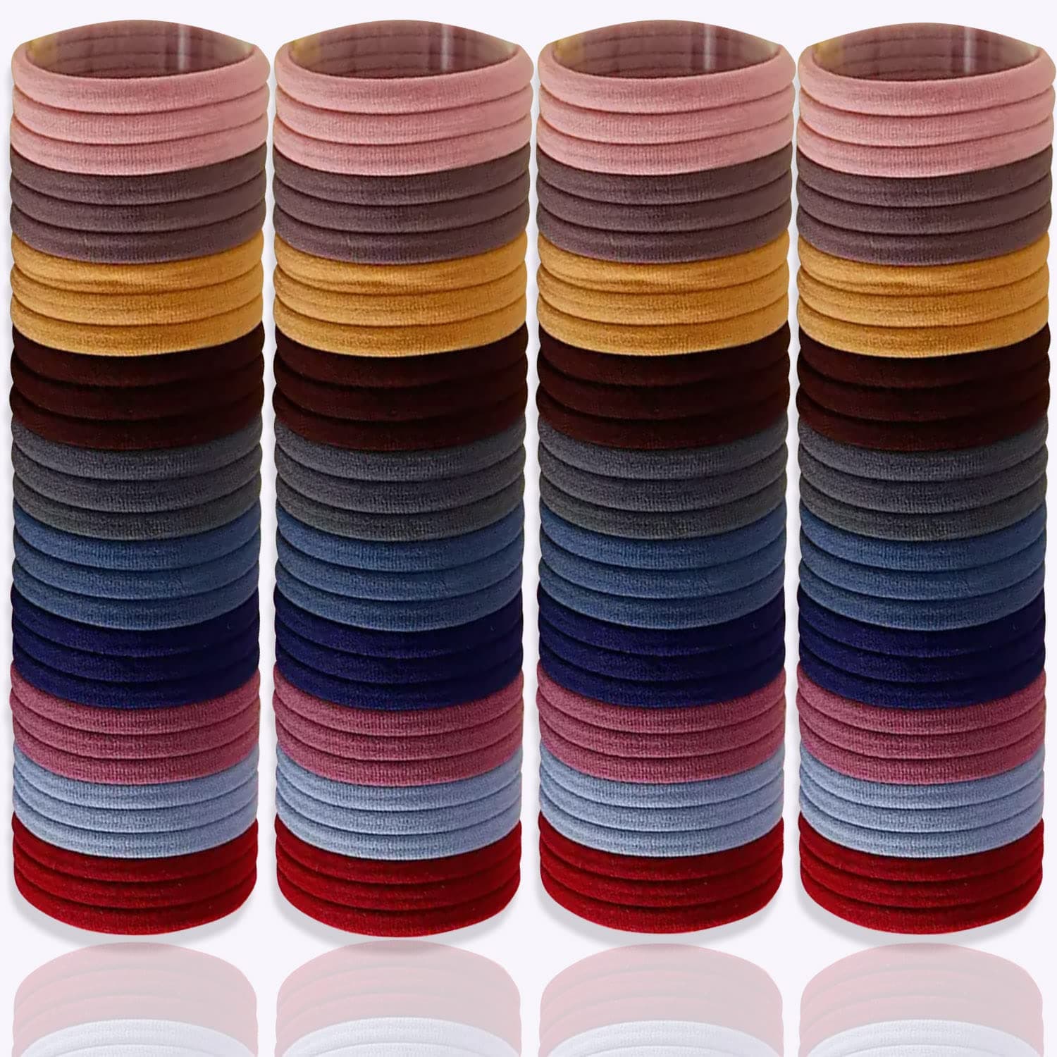 120PCS Dark Hair Ties,Cotton Ponytail Holders Seamless Elastic Hair Bands,Women No Damage Hair Accessoires For Thick Hair,Girl Accessories(4.5CM in Diameter)