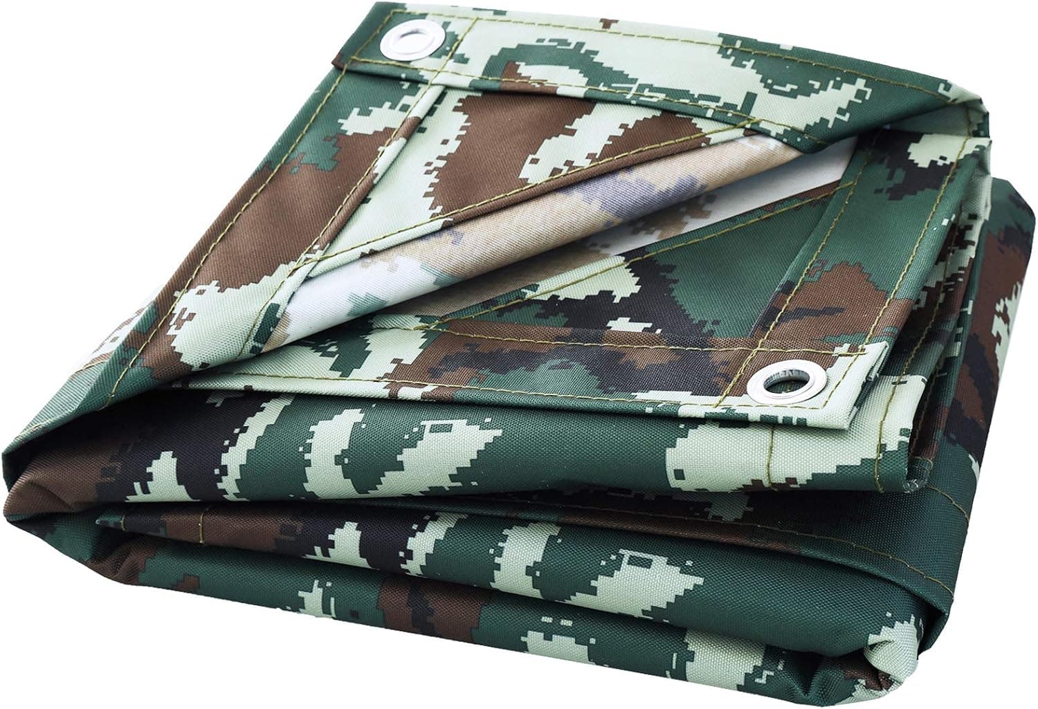 WJ eTrade Canvas Tarps Tarpaulin 10 OZ Heavy Duty Water Resistant Cover for Car Tractor Boat Firewood Woodpile Camping Tent, 6x8ft