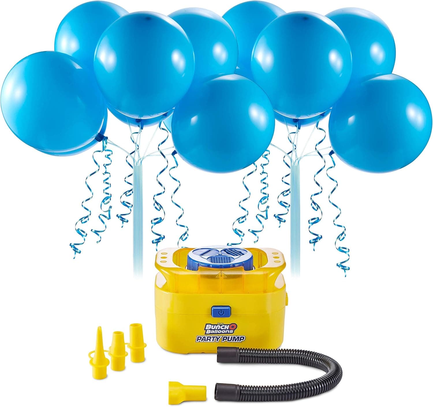 Bunch O Balloons Portable Party Balloon Electric Air Pump Starter Pack (Includes 16x 11 Inch Self-Sealing Blue Latex Balloons) by ZURU