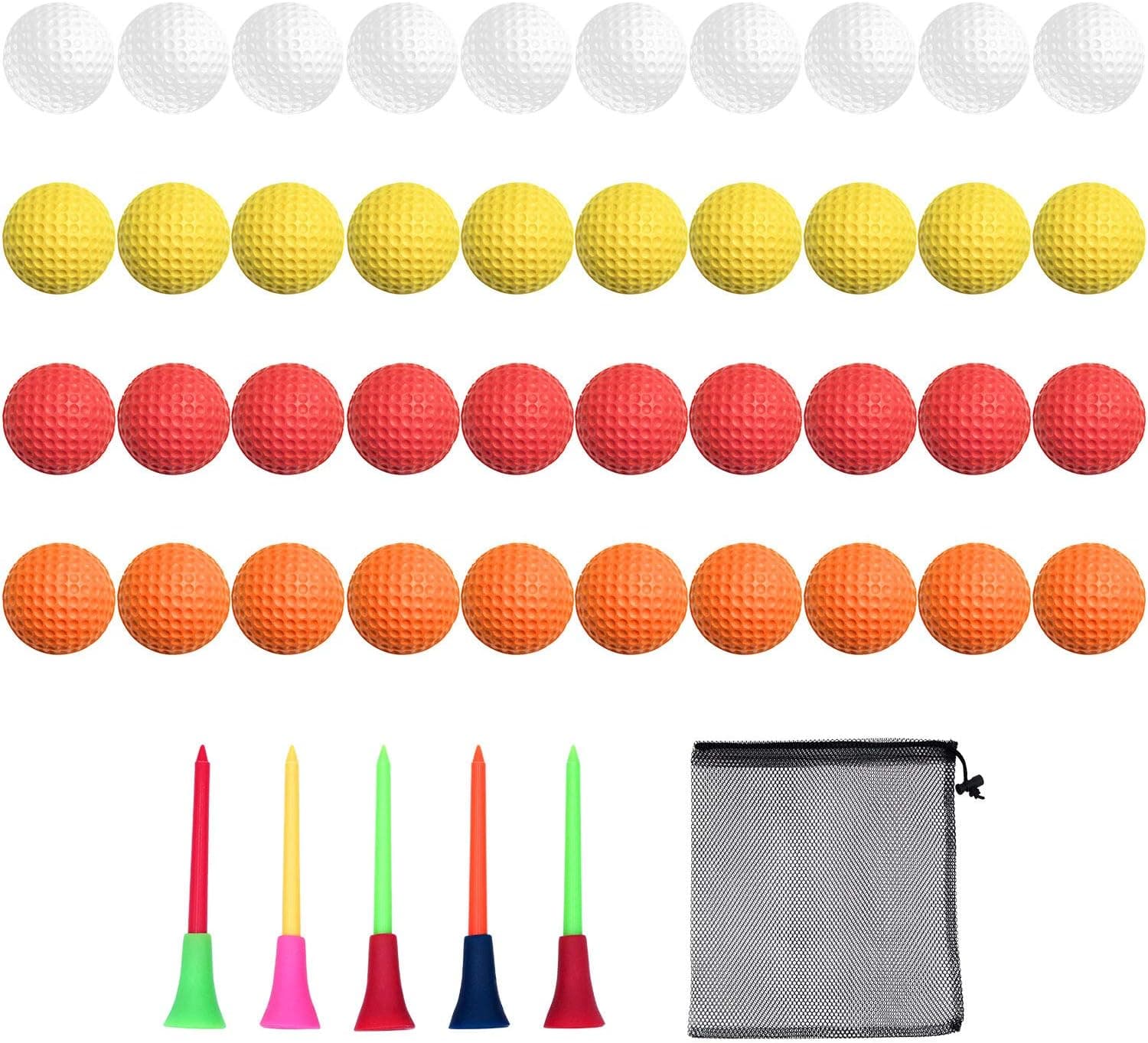 Bac-kitchen 40 Pack Foam Golf Practice Balls - Realistic Feel and Limited Flight Training Balls for Indoor or Outdoor
