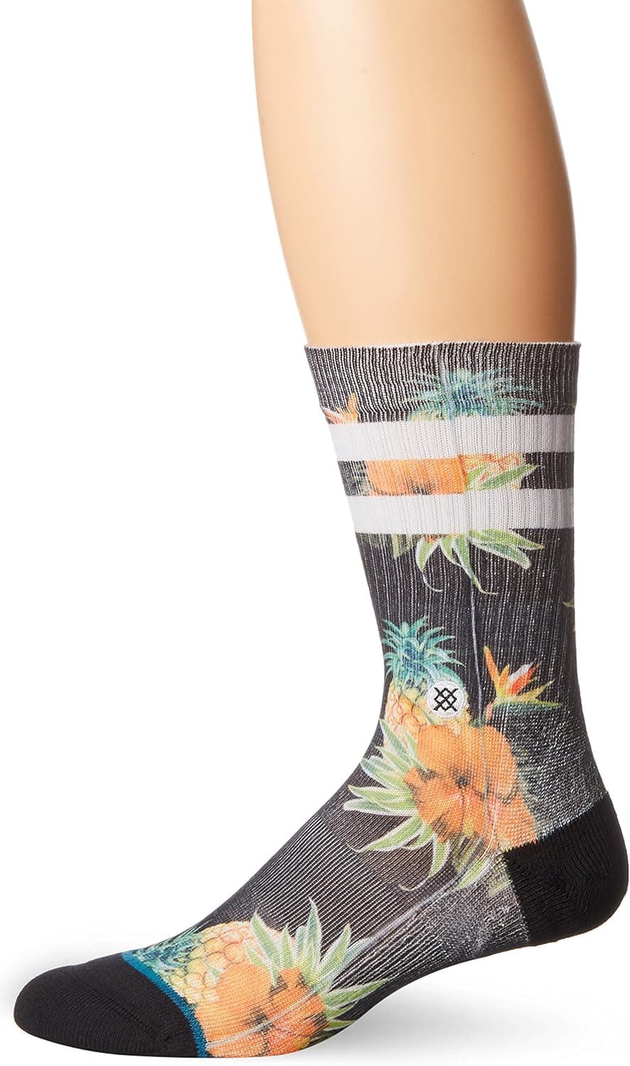 Stance Men's Canary Express Tropical Print Arch Support Classic Crew Sock